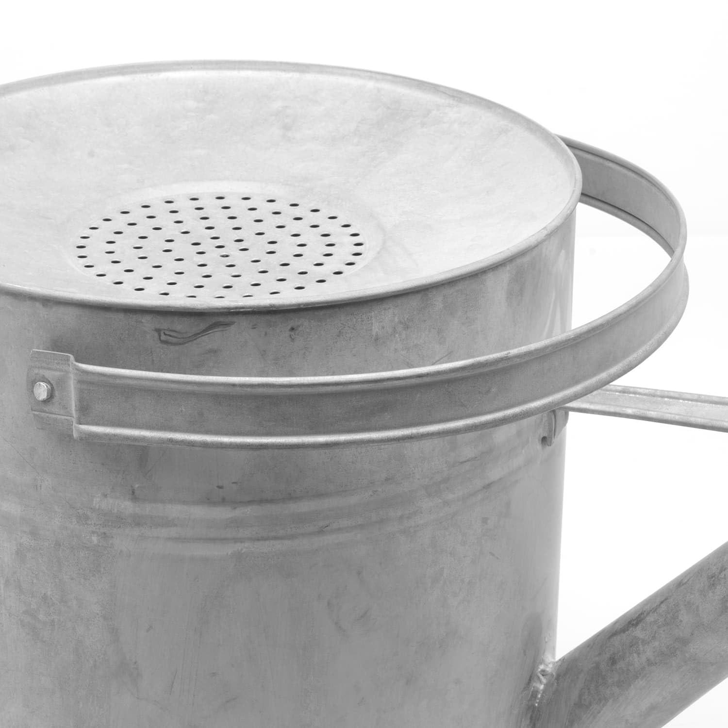 CKB LTD Konewka do zbierania opadów deszczu 8,7 l – duża zewnętrzna cynkowa metalowa puszka ogrodowa do zbierania wody deszczowej ze zdejmowaną różą i regulowanym uchwytem