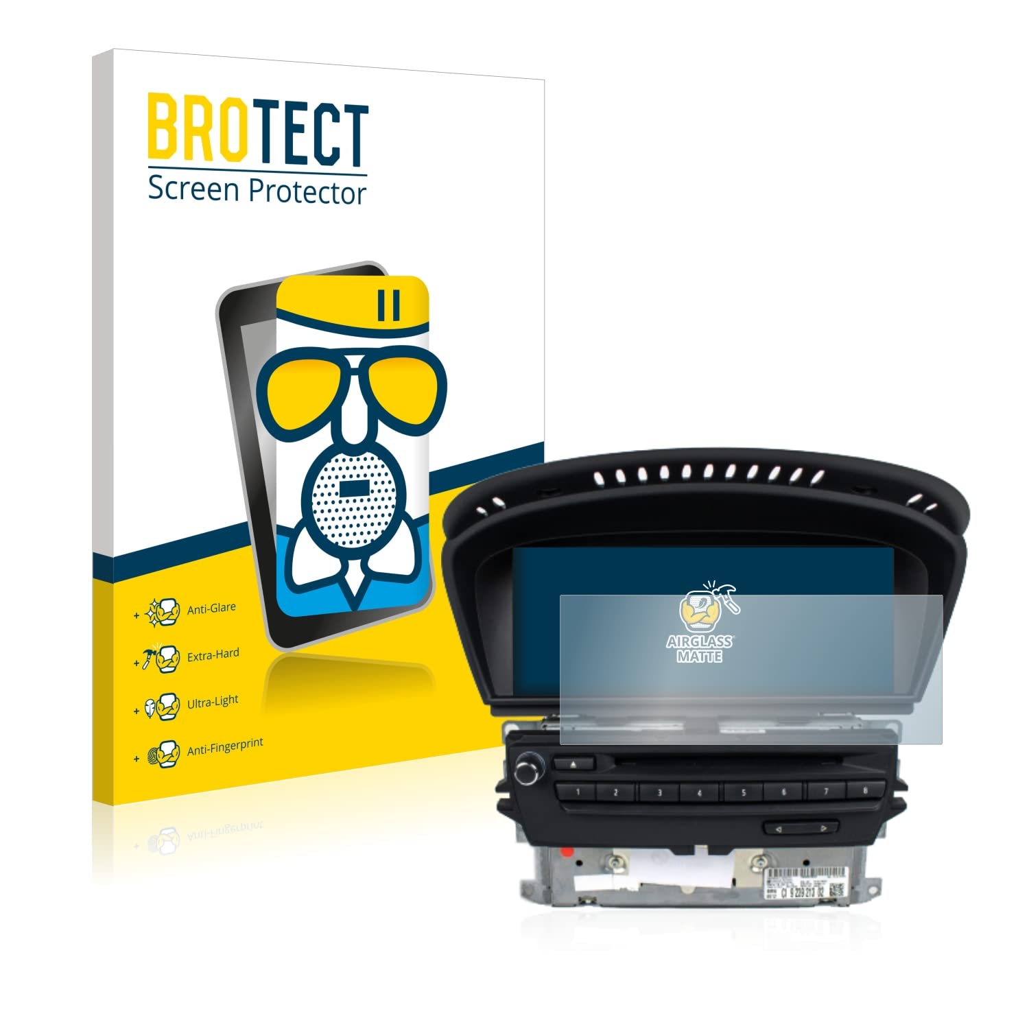 Brotect Pellicola Vetro Opaca Anti-Riflesso Per BMW E91 320d CiC Professional - Durezza 9H, Anti-Impronta, Made In Germany