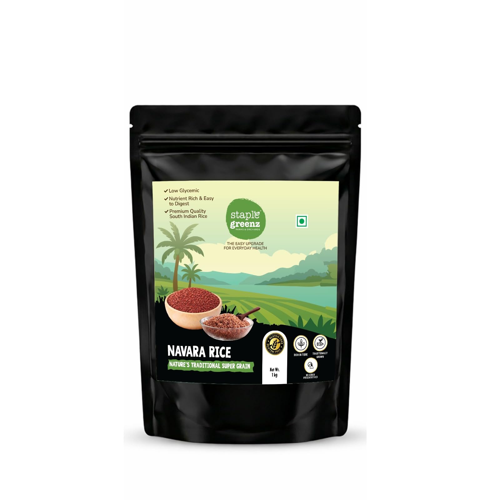 StapleGreenz Navara Rice 1kg | Protein-Rich | Diabetic-Friendly, Low Glycemic & Easy to Digest | Nature’s Traditional Super Grain | Premium Healthy Red Rice for Everyday Cooking-image-49
