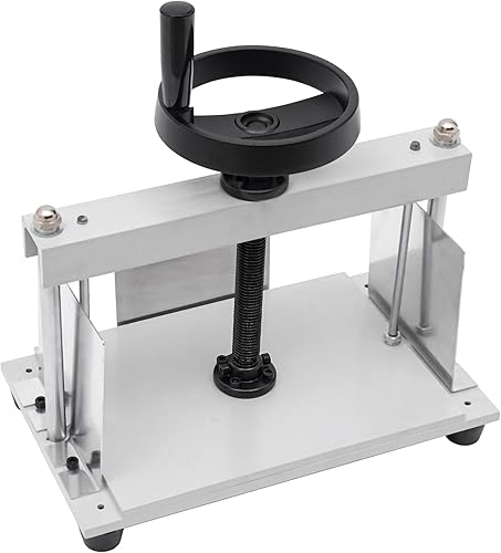 Máquina manual de prensa de papel de 12 x 8.66 pulgadas para máquina de aplanar papeles de tamaño A4, máquina de prensa de encuadernación con rueda