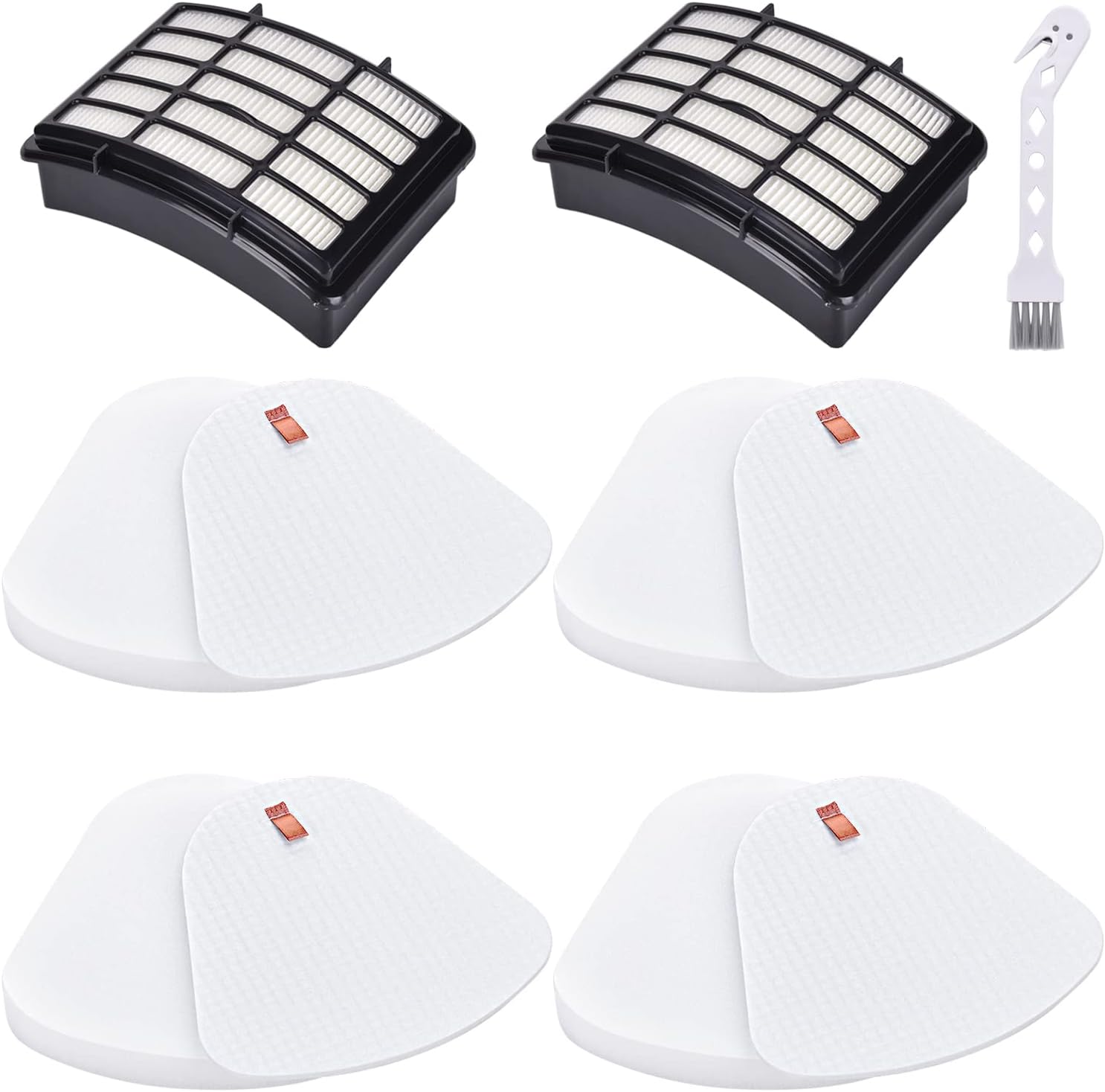 Filters Replacement Set for Shark Navigator Lift Away Deluxe ZU503AMZ, NV350, NV351, NV352, NV355, NV356E, NV357, NV360, NV370, NV391 Vacuum, 2 HEPA + 4 Foam & Felt Filters, Compare to Part XFF350 & XHF350
