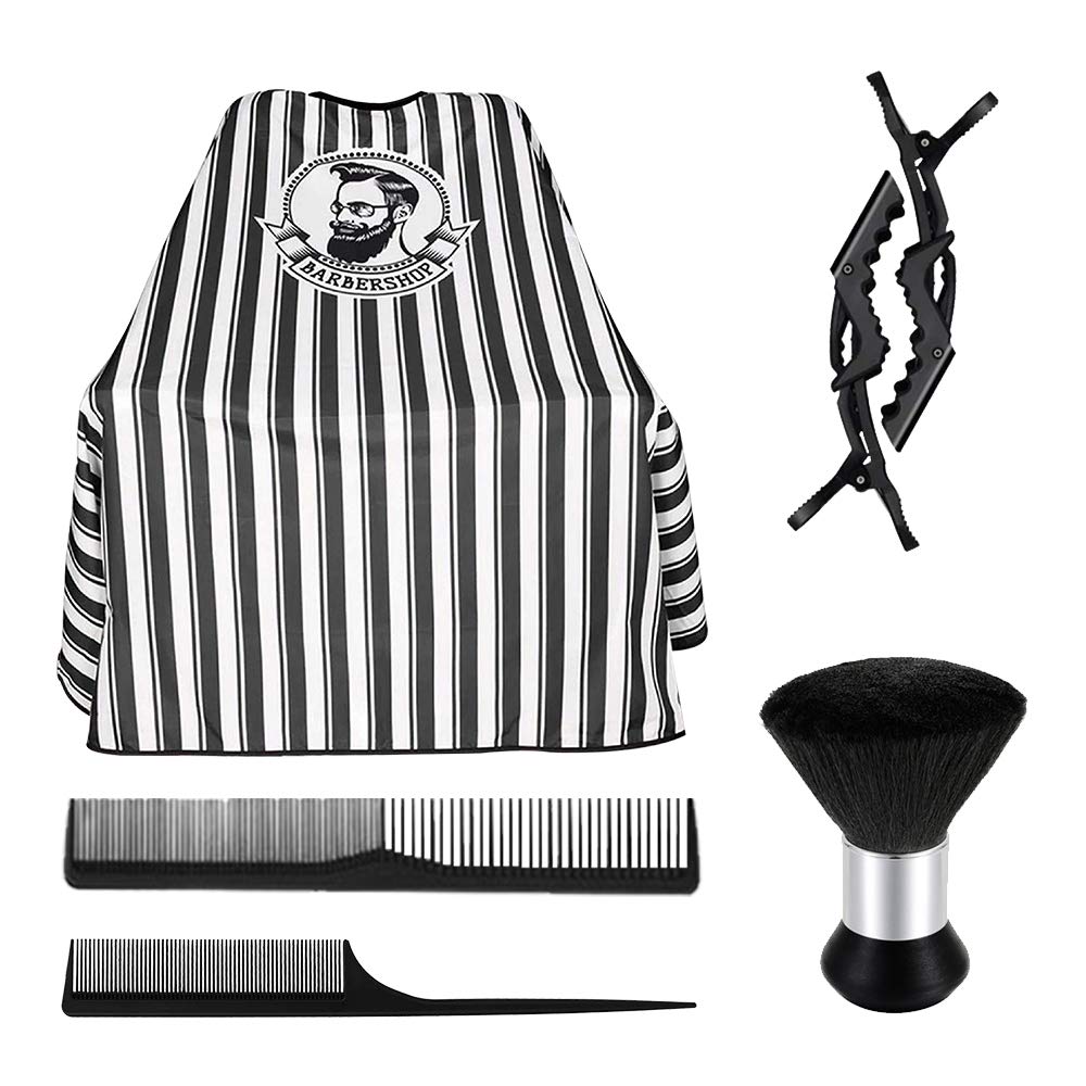 Hair Cutting Kit for Barber Saloon Cape with Neck Duster Brush Hair Comb Alligator Hair Clips Accessories Hair Dressing Barber Cloth for Hair Cut Barber Kit