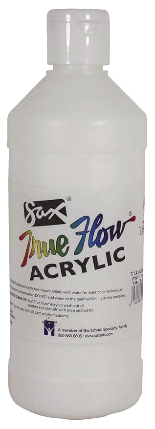 Sax 439265 True Flow Medium Bodied Acrylic Paint - Pint - Titanium White