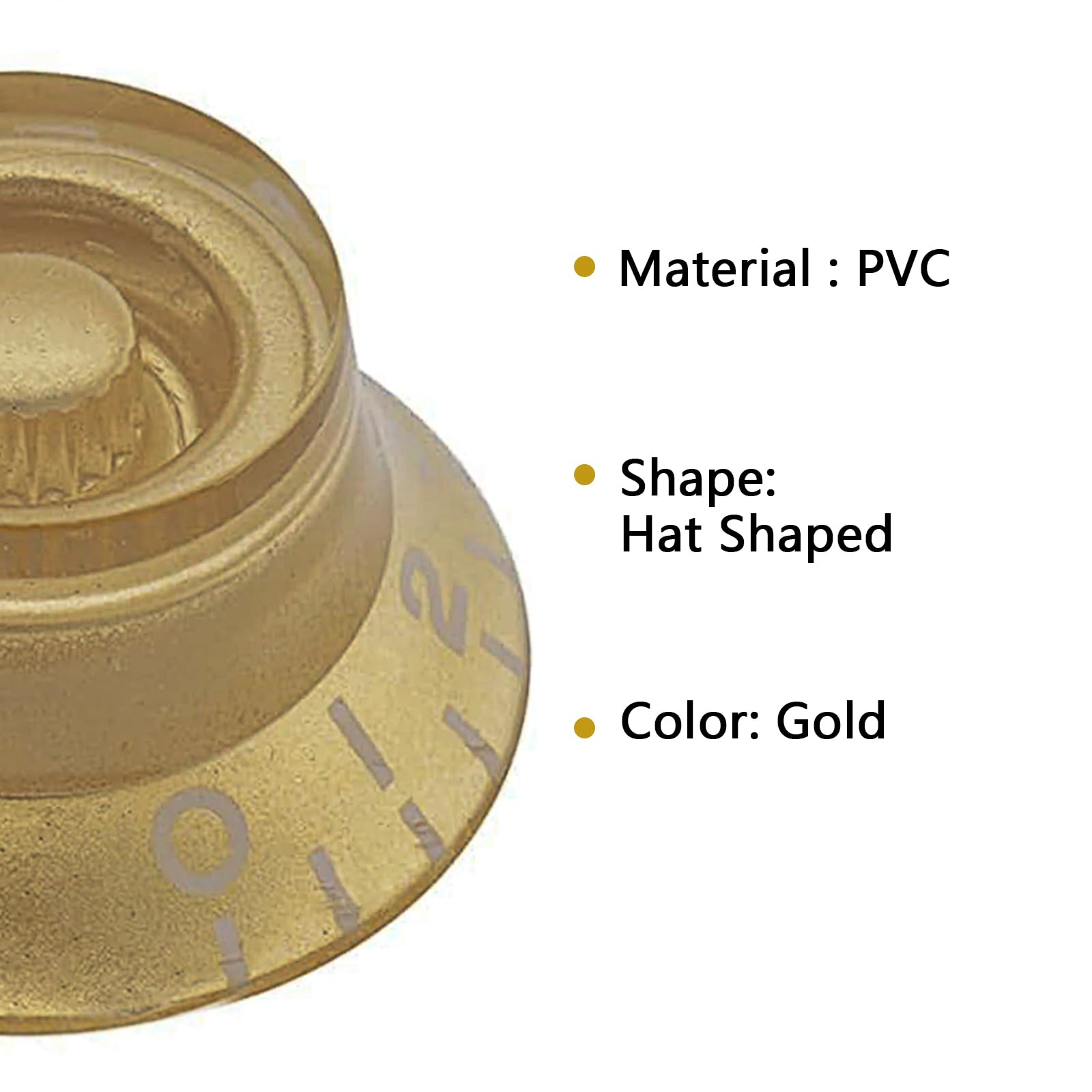 Musiin Electric Guitar LP Style Top Hat Volume Tone Control Knob Compatible with Les Paul Epiphone Parts Replacement 4 packs (Gold) - Image 3