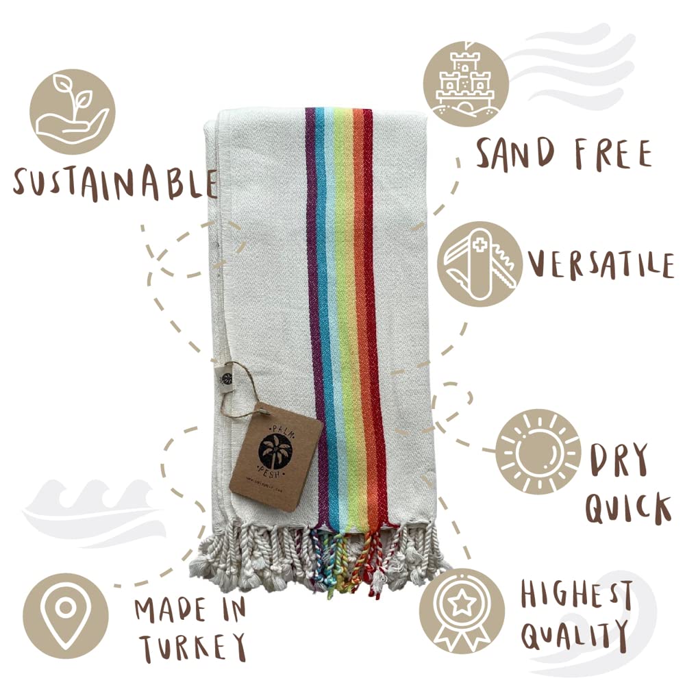 PALM PESH Iris Turkish Peshtemal Towel - 100% Cotton, 71"x39", Lightweight & Quick Dry - View #5
