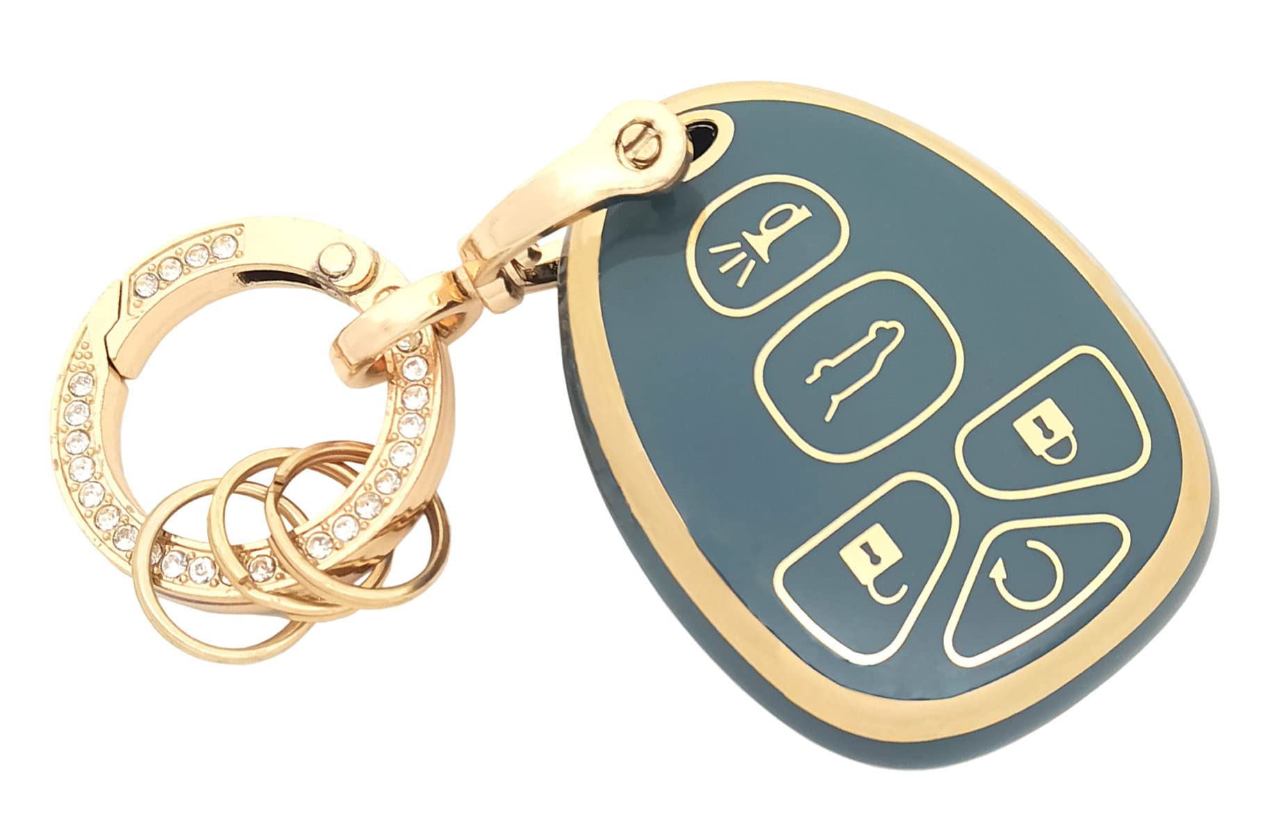 chyoekey Key Fob Cover Fit for Suburban Tahoe Traverse GMC Acadia Yukon Cadillac Escalade SRX Buick Enclave