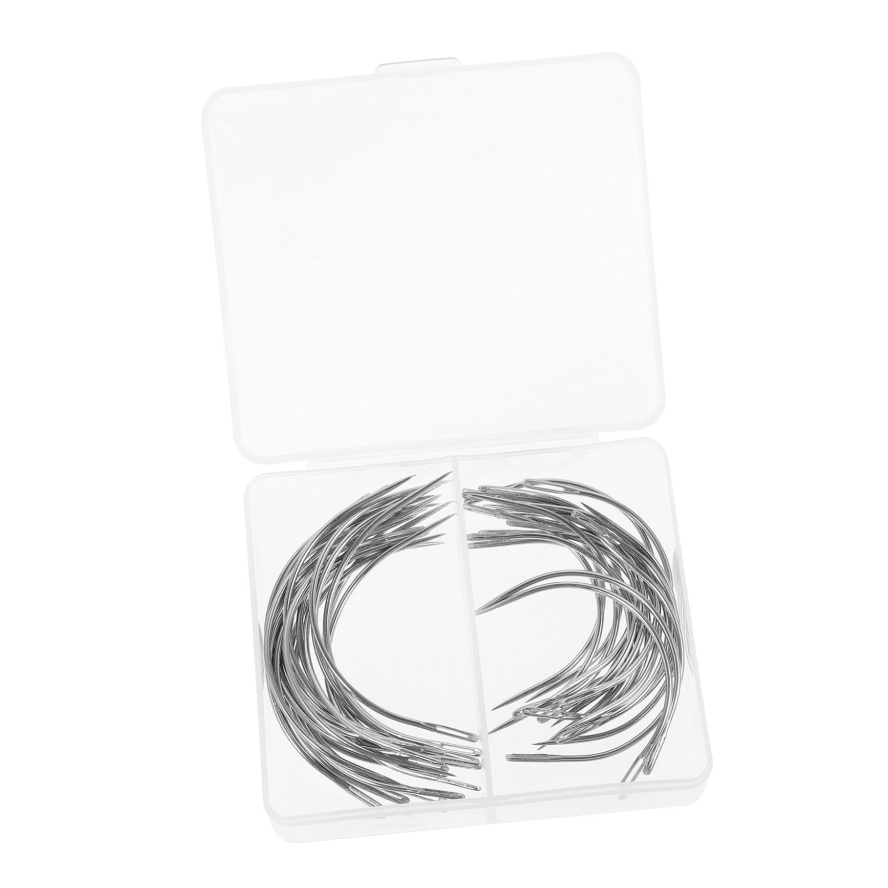 VILLCASE Looper Set 40pcs Curved Needles Big Weaving Needles for Hand Sewing 2 Sizes 2.5/3.5 Inch Durable for Sewing Projects