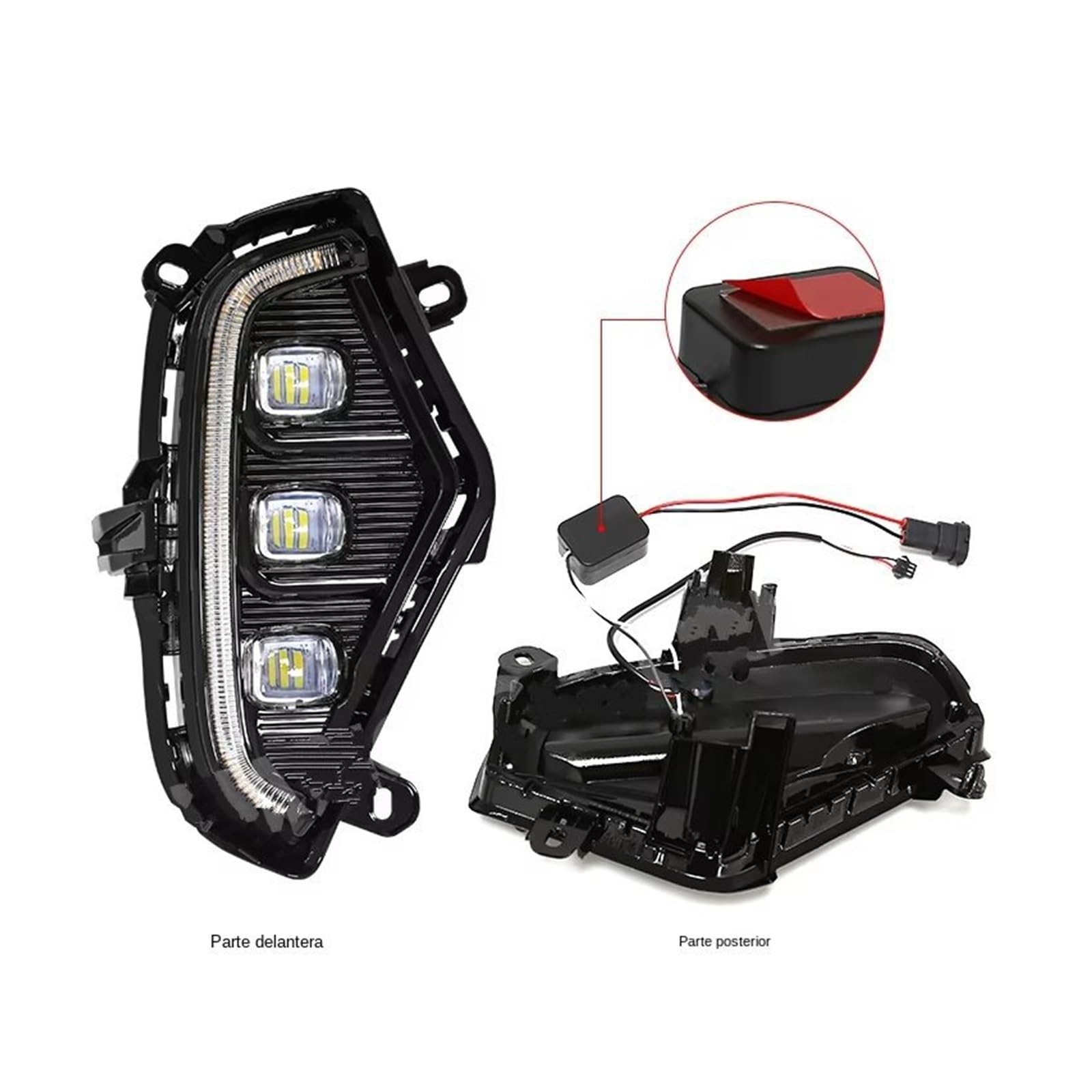Genérico Para Toyota Para RAV4 2019-2021: Luces Diurnas LED DRL Antiniebla Intermitentes Faros Antiniebla