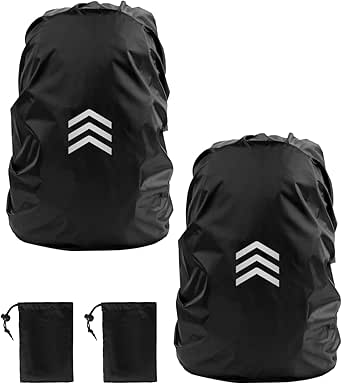 Waterproof Backpack Cover, 2Pcs Reflective Backpack Cover Waterproof ...