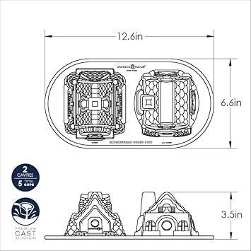 Nordic Ware Düet tavası zencefilli kurabiye evi, alüminyum, gümüş, 5 kap