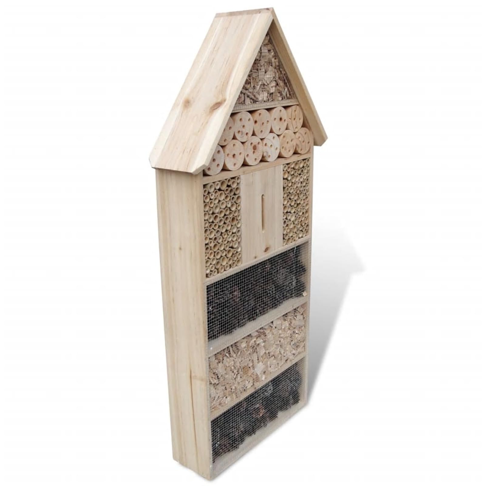Hotel per Insetti XXL 45,5 x 15 x 99 cm,Hotel per Insetti,in Legno,Naturale,per api Selvatiche,Coccinelle,Mosche,Farfalle,bombi,Insetti Volanti,apiari