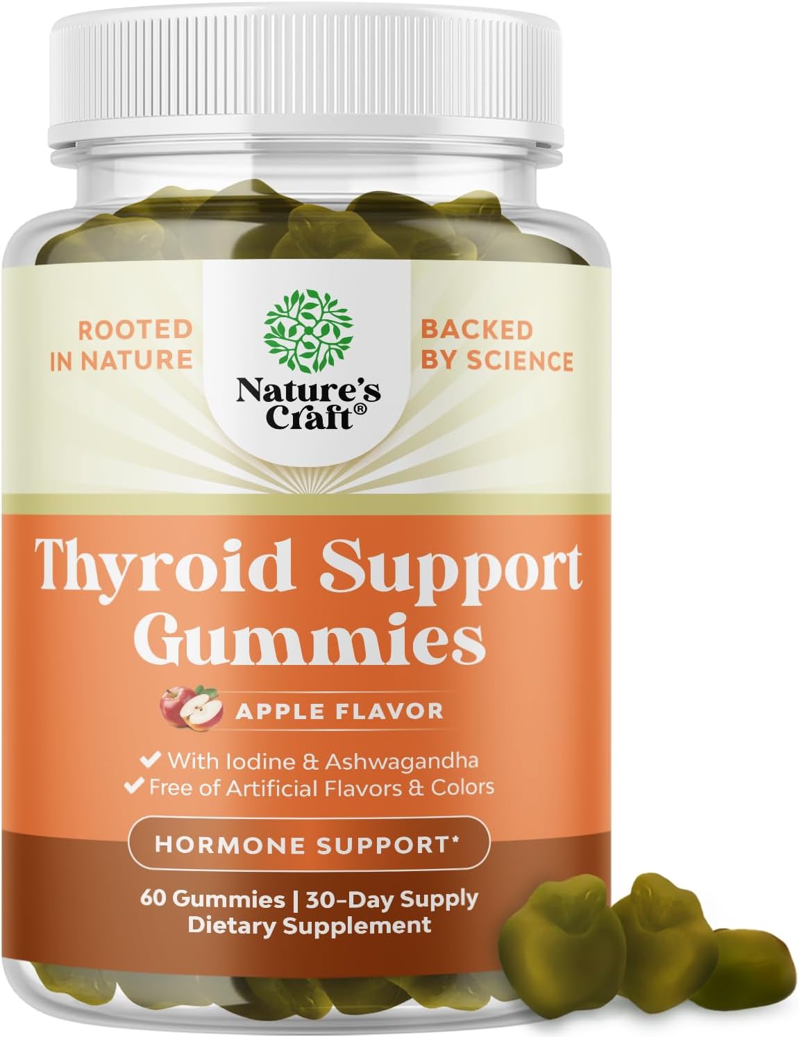 Thyroid Support Gummies - Thyroid Support Gummies for Comprehensive Support for Men and Women with Iodine Selenium and Other Potent Vitamins - Gelatin-Free Non-GMO - 60 Count
