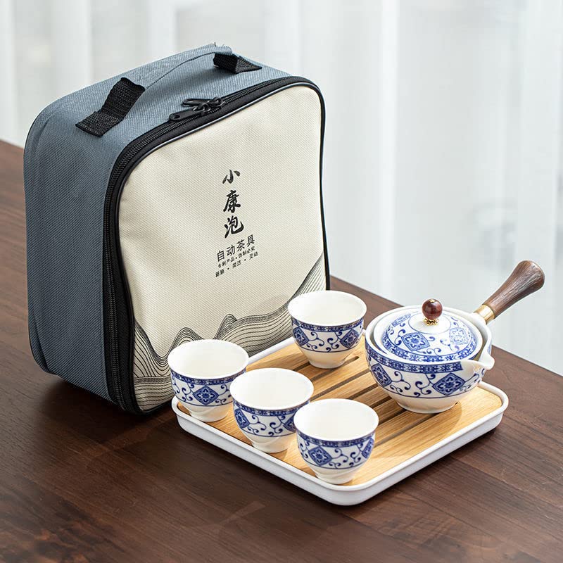 Chiński zestaw do herbaty chiński zestaw do herbaty Gongfu przenośny czajniczek zestaw zaparzacz do herbaty przenośny zestaw 6 filiżanek do herbaty porcelana