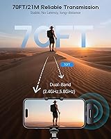 Vista 4 de Mini micrófono inalámbrico para iPhone, micrófono Bluetooth Lavalier para grabación de video, paquete de 2 micrófonos de solapa con clip