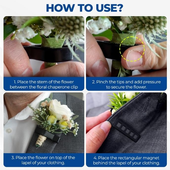 Support magnétique pour boutonnière sans épingle protégeant les costumes