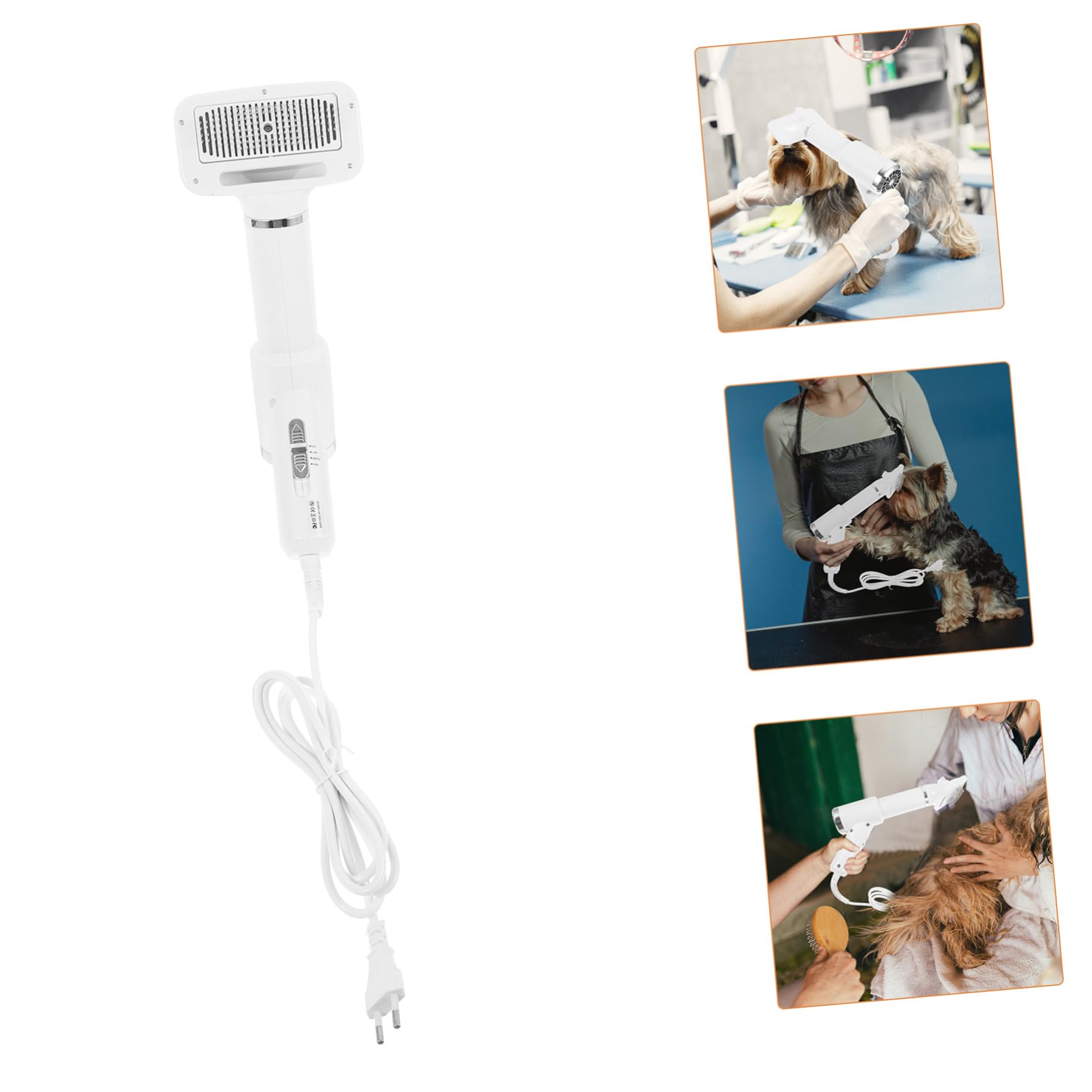 ibasenice Secador y Peine para Mascotas Portátil Cepillo Deslizante para Perros y Gatos Peinador Eléctrico Compacto y para Aseo Rápido y Desenredado