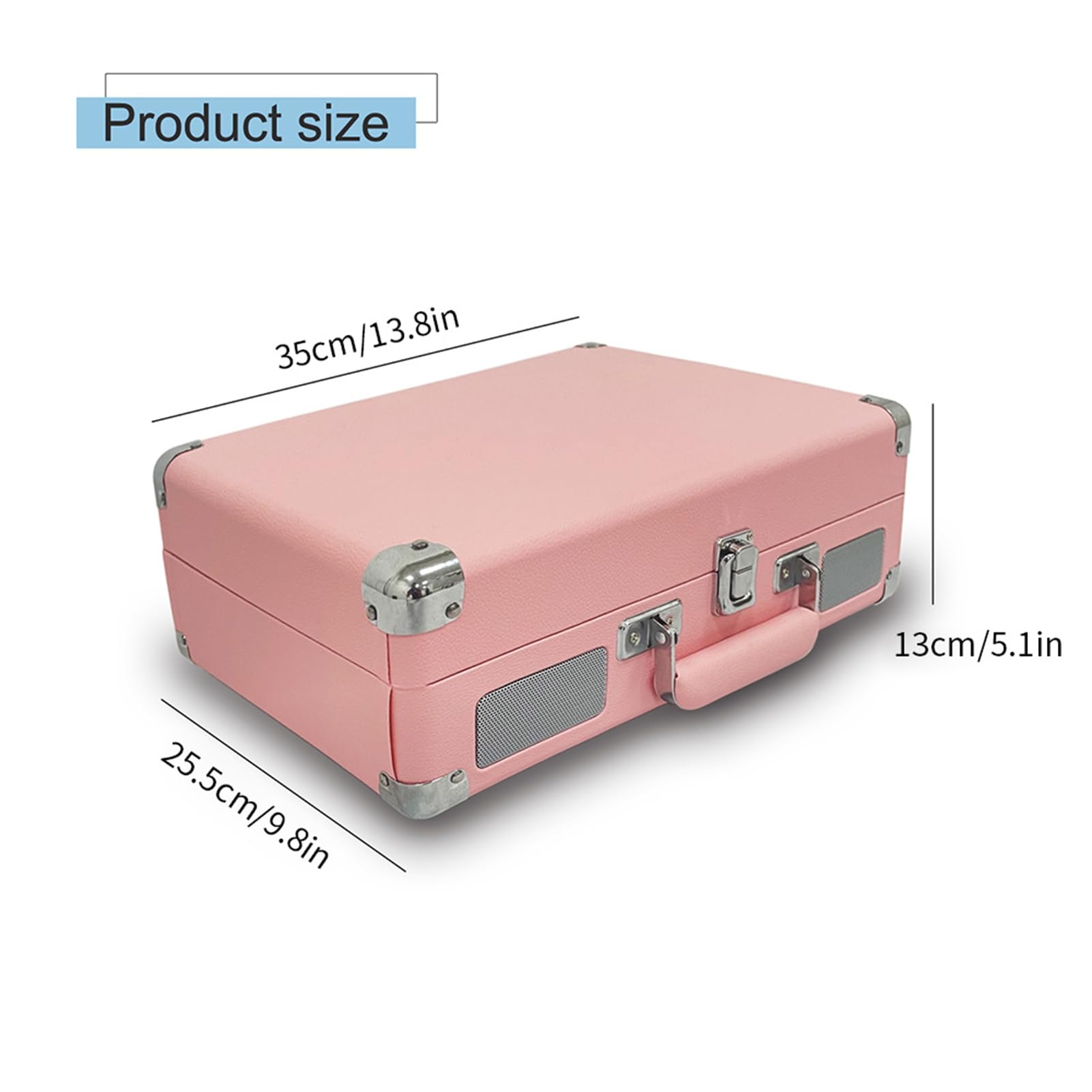 Fafeicy Giradischi Vinili Vintage Con Registrazione USB Giradischi 33 45 E 78 Giri per Fonografo Portatile 7 10 E 12 Pollici Altoparlanti Integrati Ingresso 3,5 Mm (Rosa)
