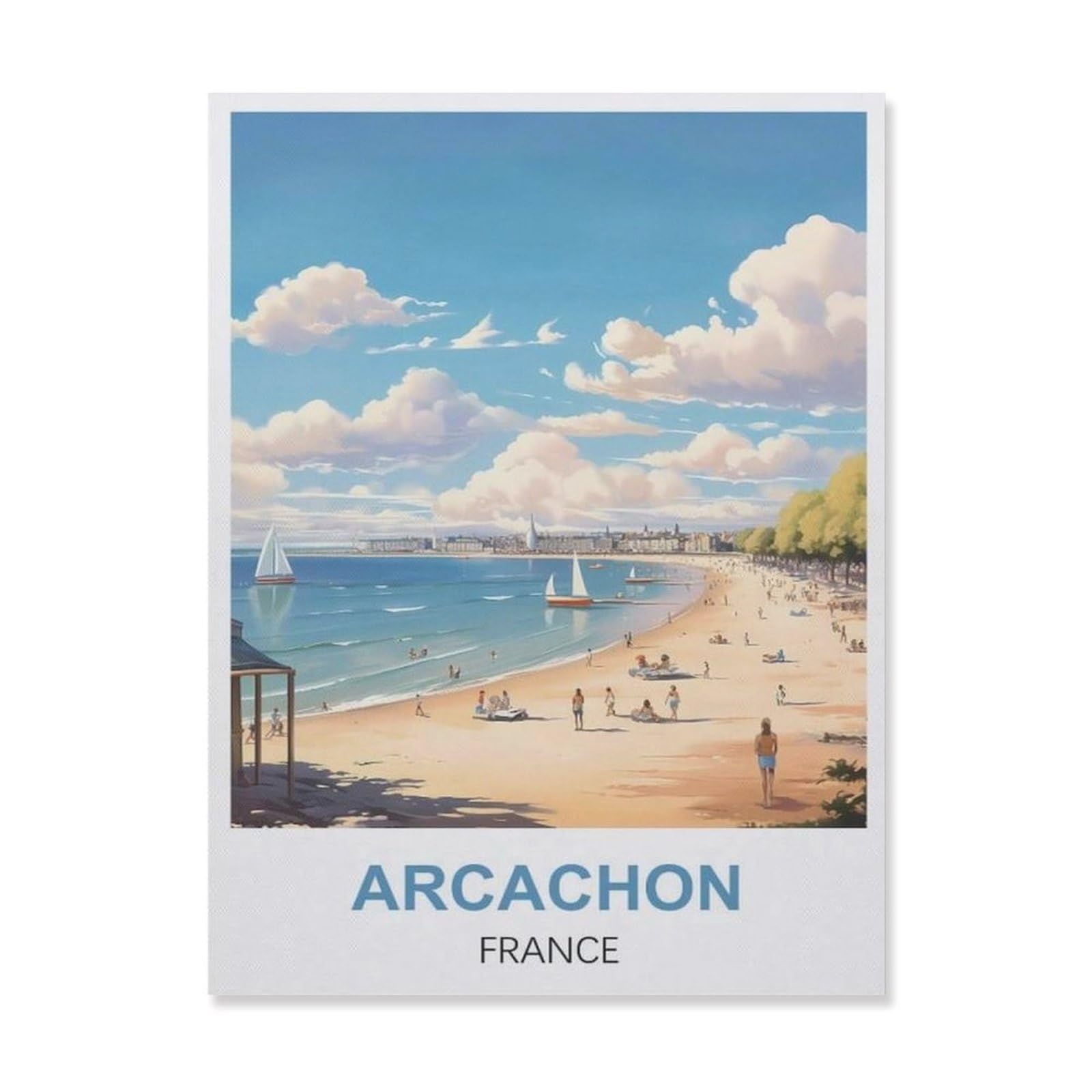 Vintage Art Metal Signs Funny Sign，Arcachon France(30x40cm）