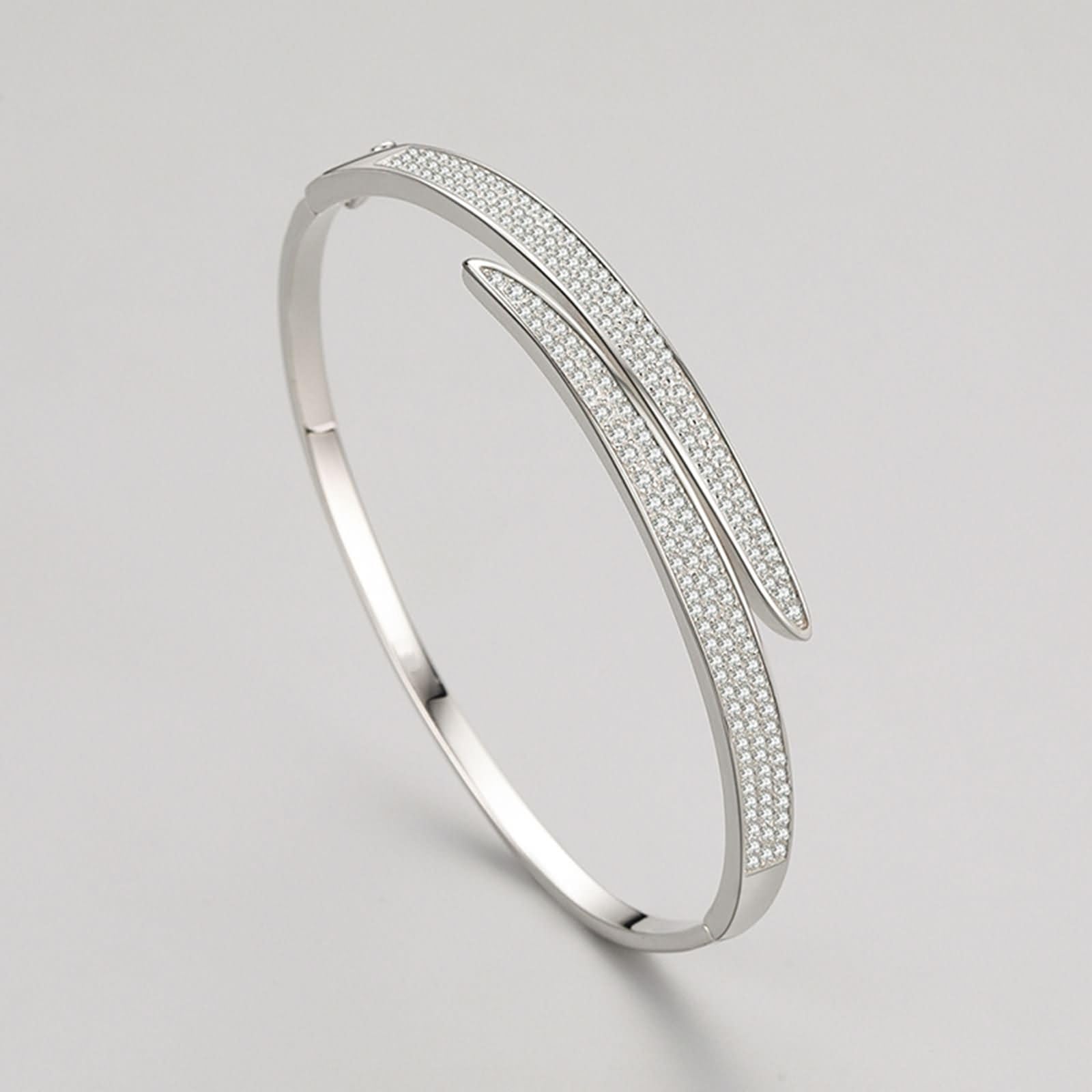 Pulsera de Oro Blanco Mujer 9 K / 14 K / 18 K, Redondo con Diamante Creado, Cadena Extensible 16 CM + 5 CM, Pulsera Ajustable Mujer Plata
