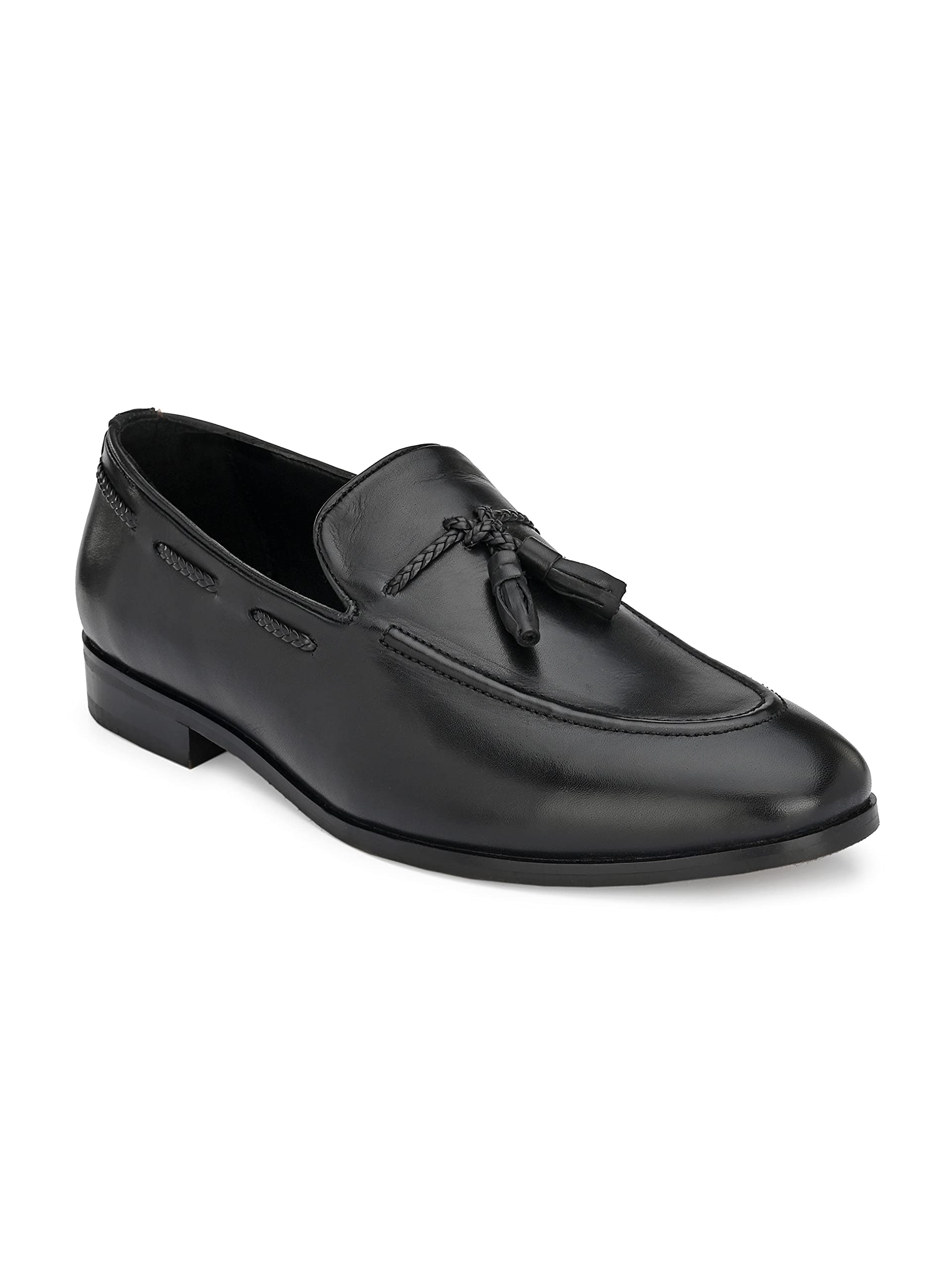 Men's Loafers Solid Leather Tassel Design Casual Slip On Shoes/Soft Cushioned Footbed Insole with TPR Sole/Stylish Lightweight Flexible Perfect for Party, Weddings & Office-image-36