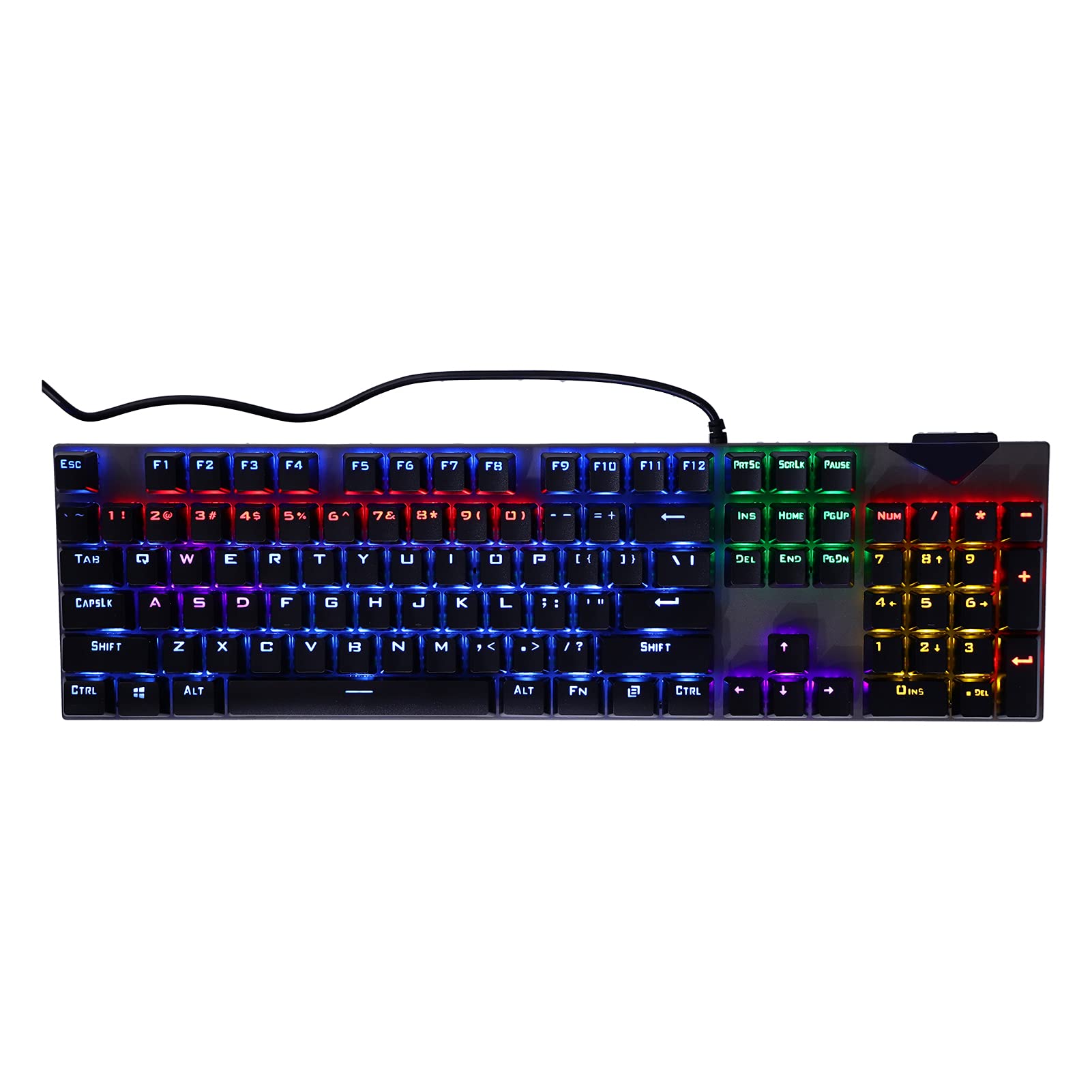 RGB Mechanical Gaming Keyboard, LED Backlit Wired Keyboard with Blue Switches, Anti-Ghosting 104 Keys, Durable Ergonomic Silent Keyboard for PC Gamer, Desktop, for PS4/5