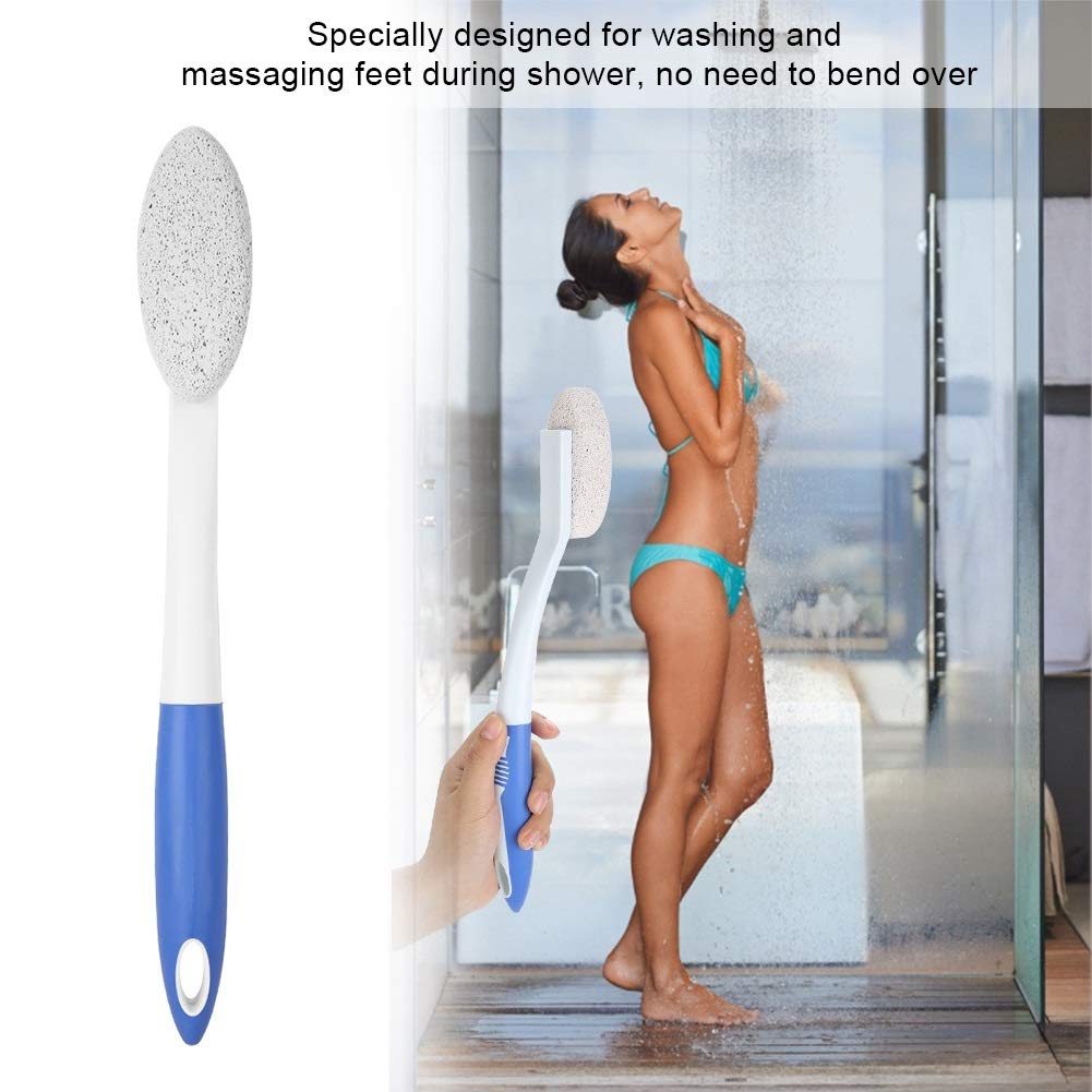 Pietra Pomice Manico Lungo Pennello Piedi Manico Lungo Rimuovere pelle Guasto Cutin Pennello Pedale con Frattazzo Pietra Pomice Foot Massage Detergente per i Piedi Asciutto Bagnato di Bellezza di Cura