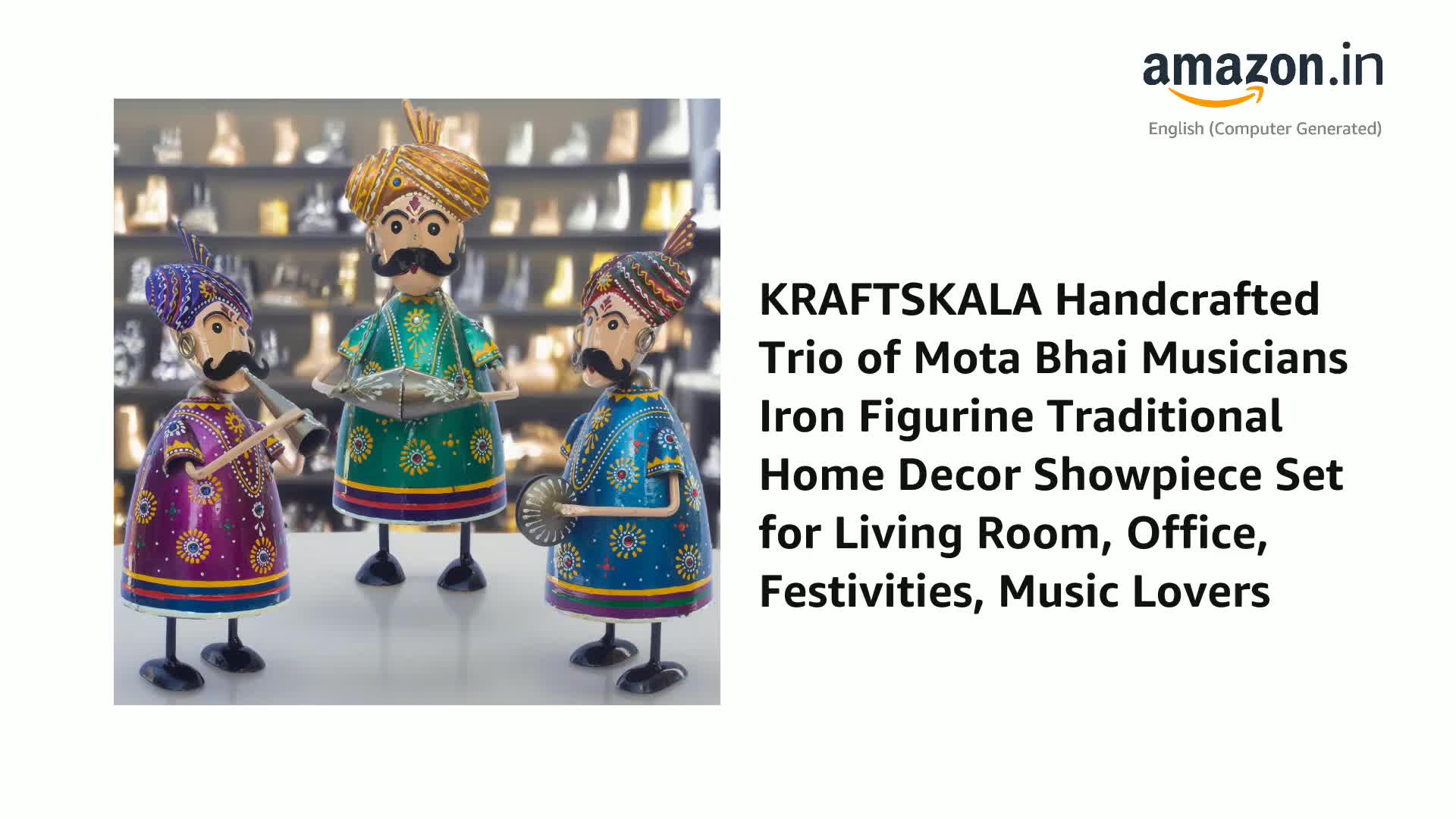 Buy KRAFTSKALA Handcrafted Trio of Mota Bhai Musicians Iron