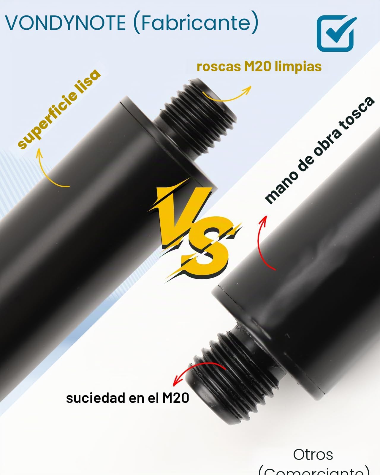 Vondynote Juego de 2 Postes de Altavoz para subwoofer de Altura Ajustable para Montaje roscado M20 y Extensor de Altavoz de Montaje de 35 mm