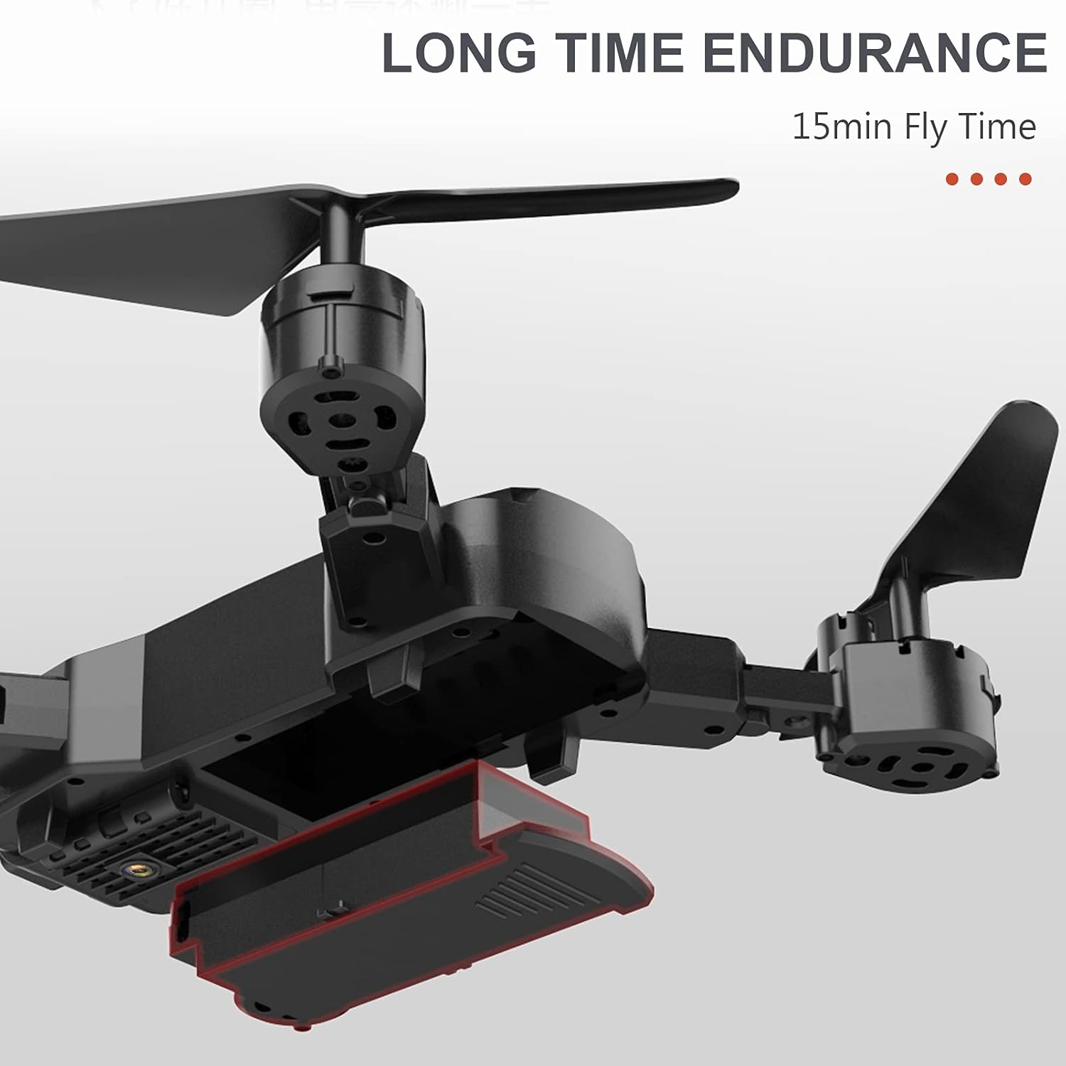 GoolRC S80 Drone battery compartment showing battery insertion