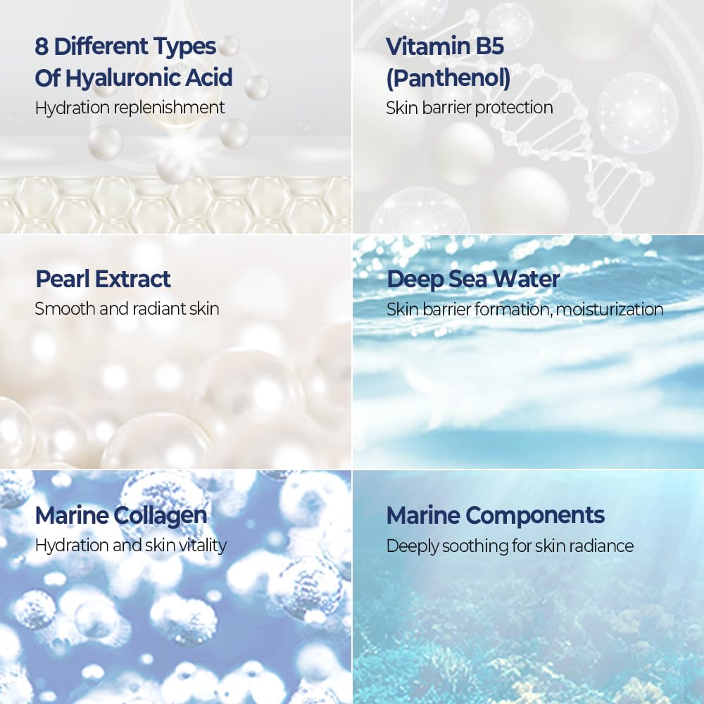 BLUE PEARLSATION 8 Hydra Marine Ampoule - Enriched with Hyaluronic Acid for Dual-Layered Skin Hydration & Panthenol Nourishment - Ideal for Sensitive Skin Types – 1.69 floz - Image 4
