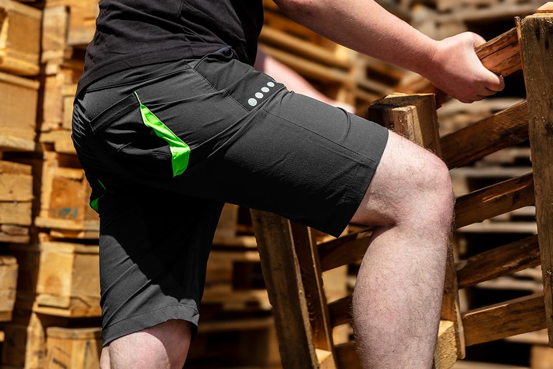 NEO TOOLS Męskie krótkie spodnie robocze + polarowa kurtka robocza z paskiem do spodni (zestaw) rozm. S (48) - 3XL (58) / modne wzornictwo, wzmocniona Cordura, kurtka z elementami odblaskowymi
