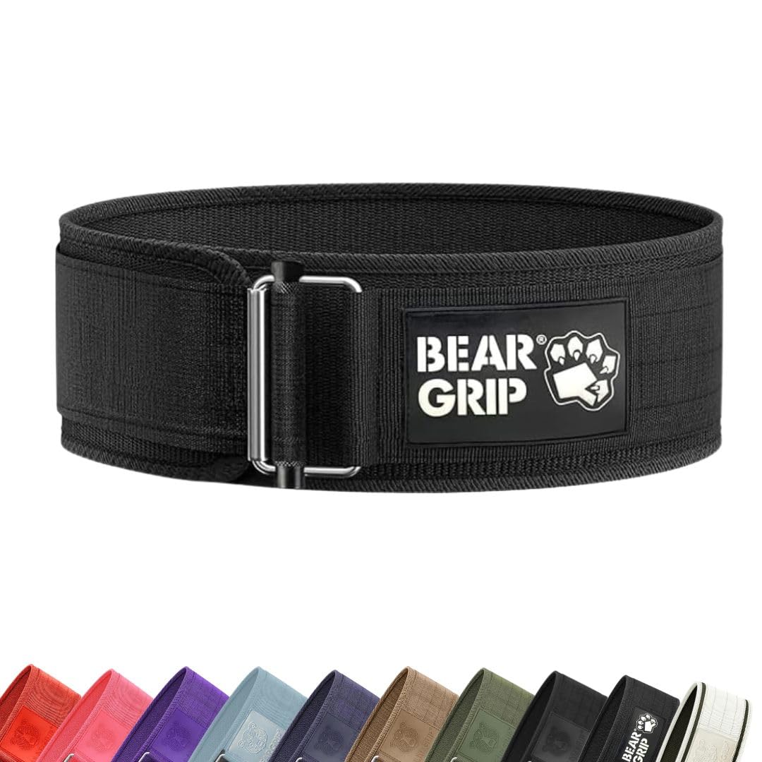 BEAR GRIP - Self-Locking Weight Lifting Belt, Premium Weightlifting Belt for Crossfit, Power Lifting, Bodybuilding, Lifting Belt for Men and Women, Workout Belt for Liftin (Black, XS) โ image 1