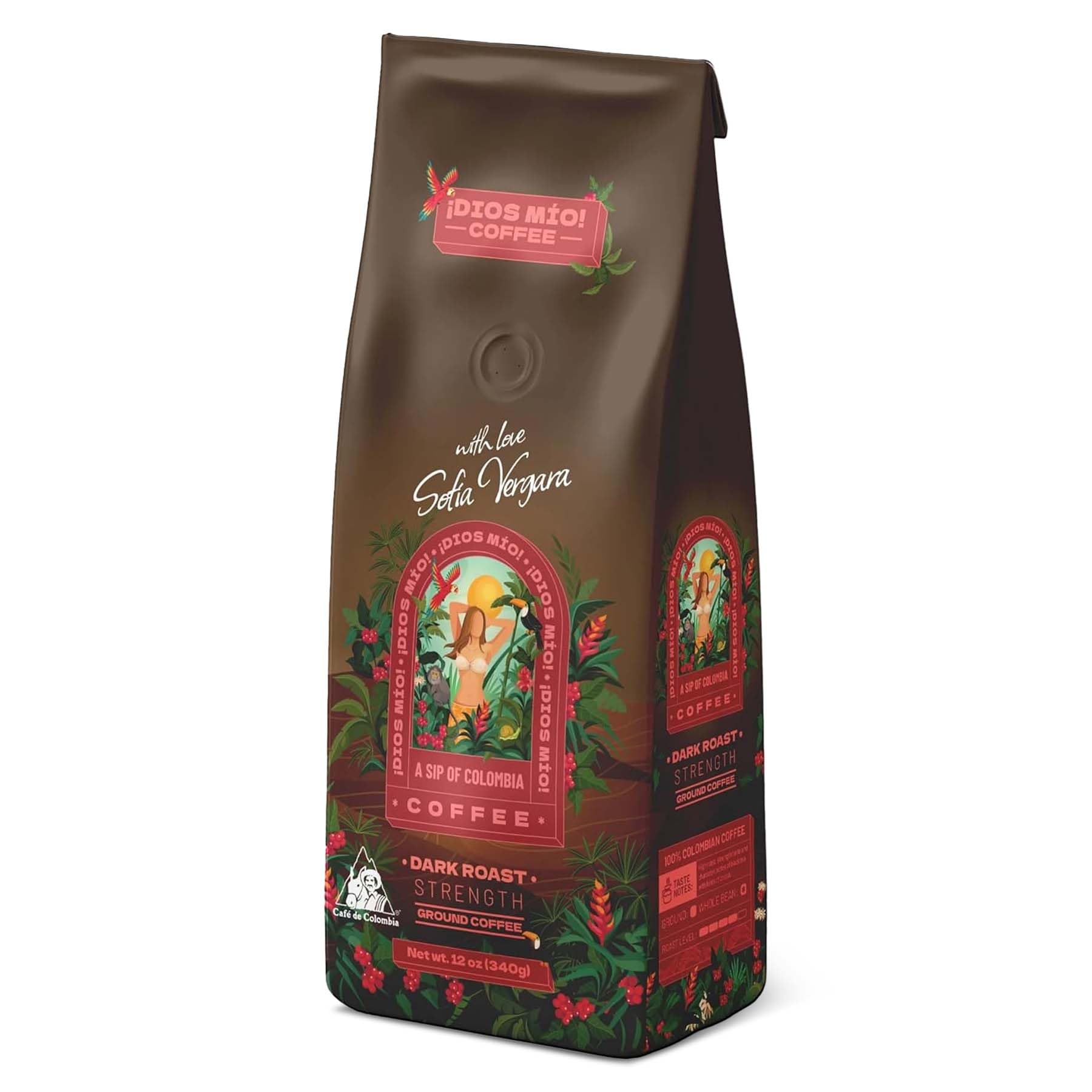 Sponsored Ad - Dios Mio Coffee by Sofia Vergara, Dark Roast, Ground Premium Colombian Coffee, 12 Ounce Bag