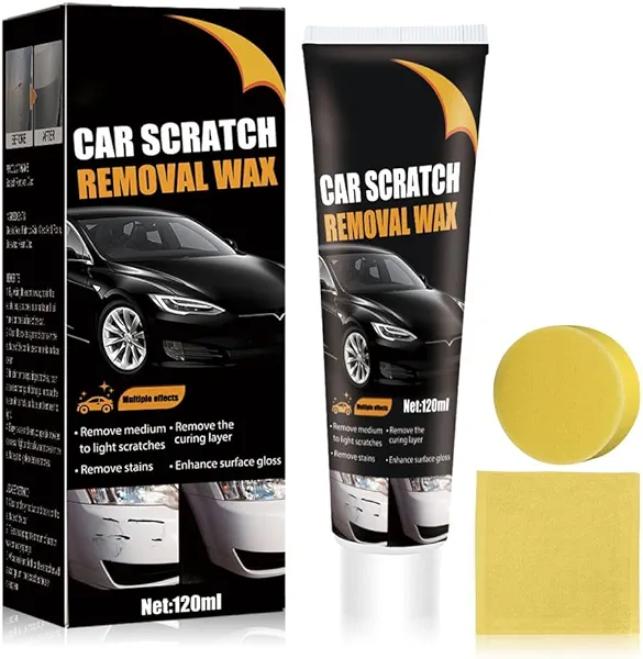 Scratch Remover for Vehicles, 2025 Upgrade Car Scratch Remover Kit with Wipe Sponge Car Paint Scratch Repair Polishing Wax for Deep Scratches (1PCS)
