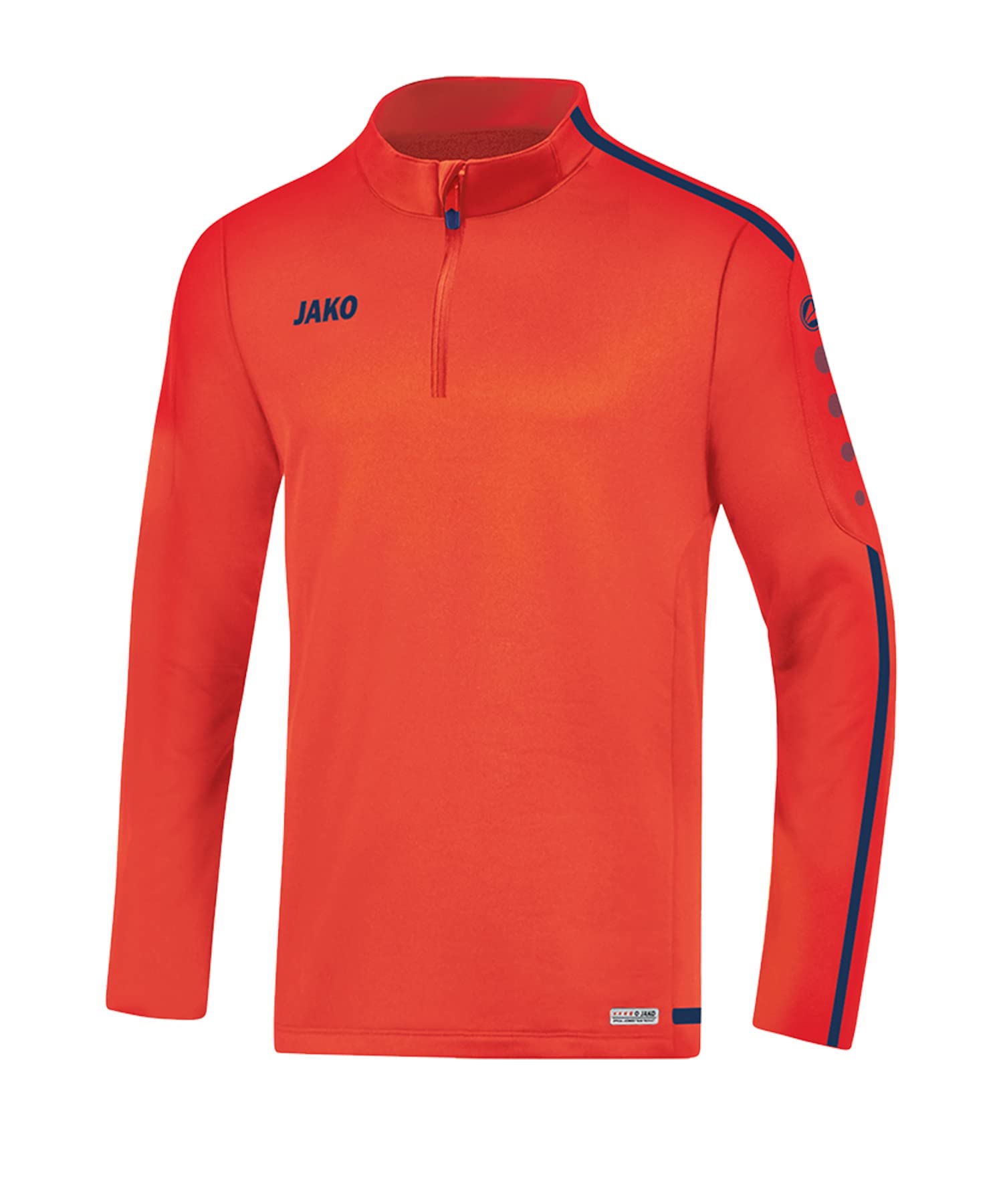 JAKO Striker 2.0 Men's Training Zip Top, Men, 8619, Flame/Navy, L