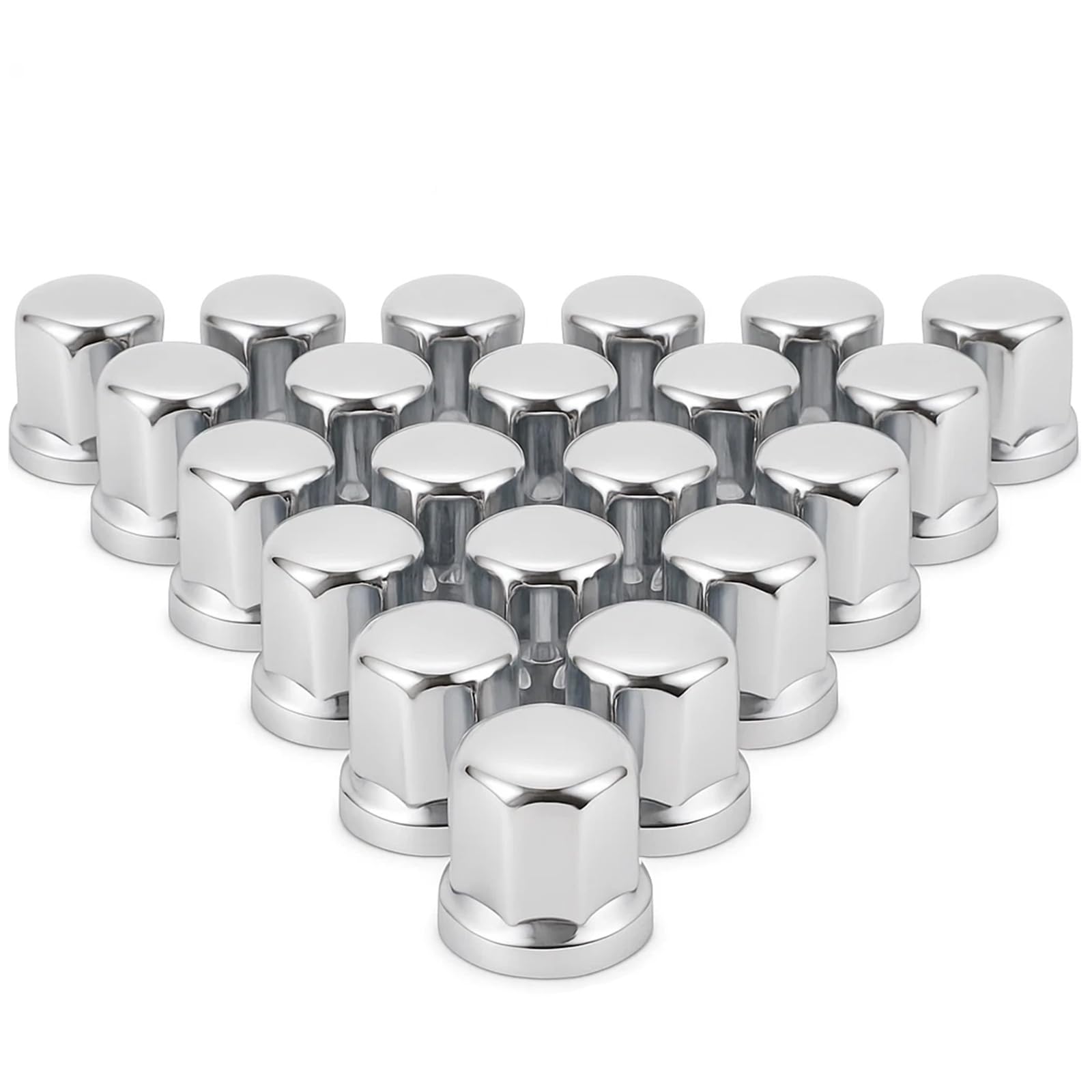 Easy Link 60 x 33 mm Lange Radkappen, chroom, Radmutterkappen, Radmutterschutz, kunststof, SW, voor vrachtwagen, aanhanger