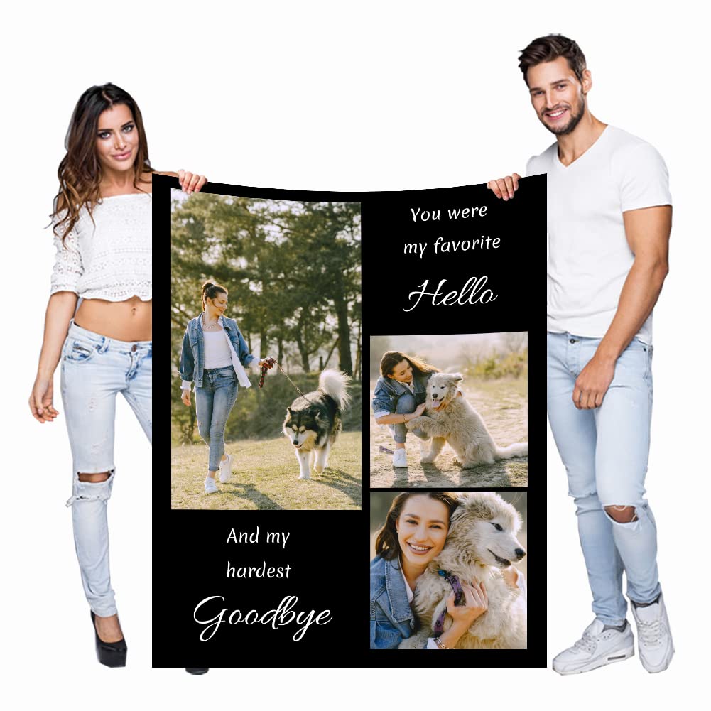 Manta de forro polar personalizada para adultos, bebé, mascota, regalo de boda (3 fotos, 130 x 220 cm)
