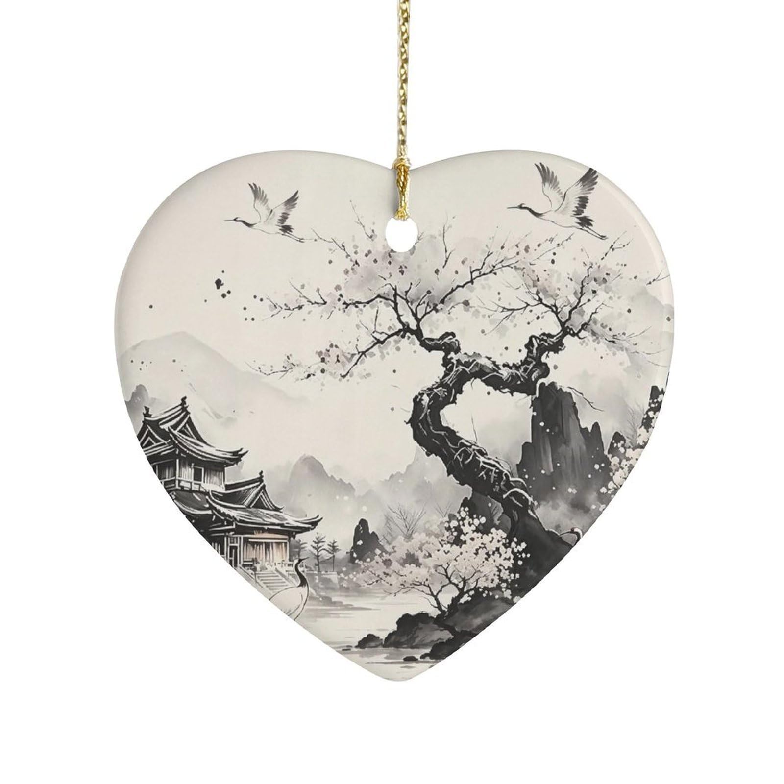 Fekiloot Style Chinoiserie Ceramic Ornament Home Decor Keepsake