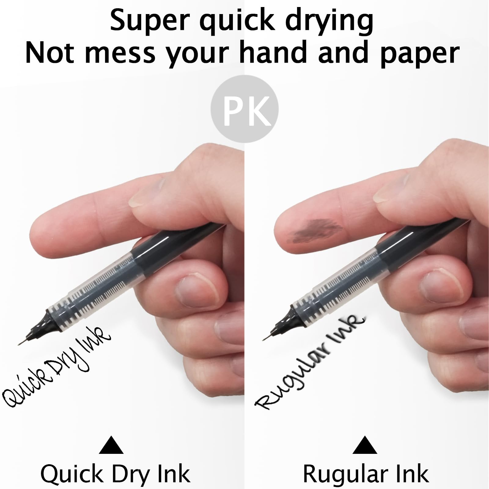 Beieverluck 60 Stück Tintenroller, 0,5 mm, japanische feine Spitze, glattes Schreiben, Gel-Tinte, Roll-Kugelschreiber für Büro, Schule, Schreibwaren, 3 Farben