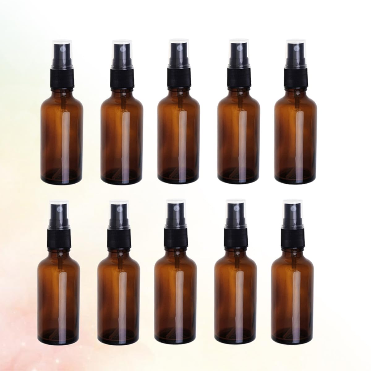 20stücke Sprühflasche Glas Braun Tragbar Leere Glasflasche mit Drucksprühfunktion Reisebehälter Kosmetikflasche für Ätherische Öle