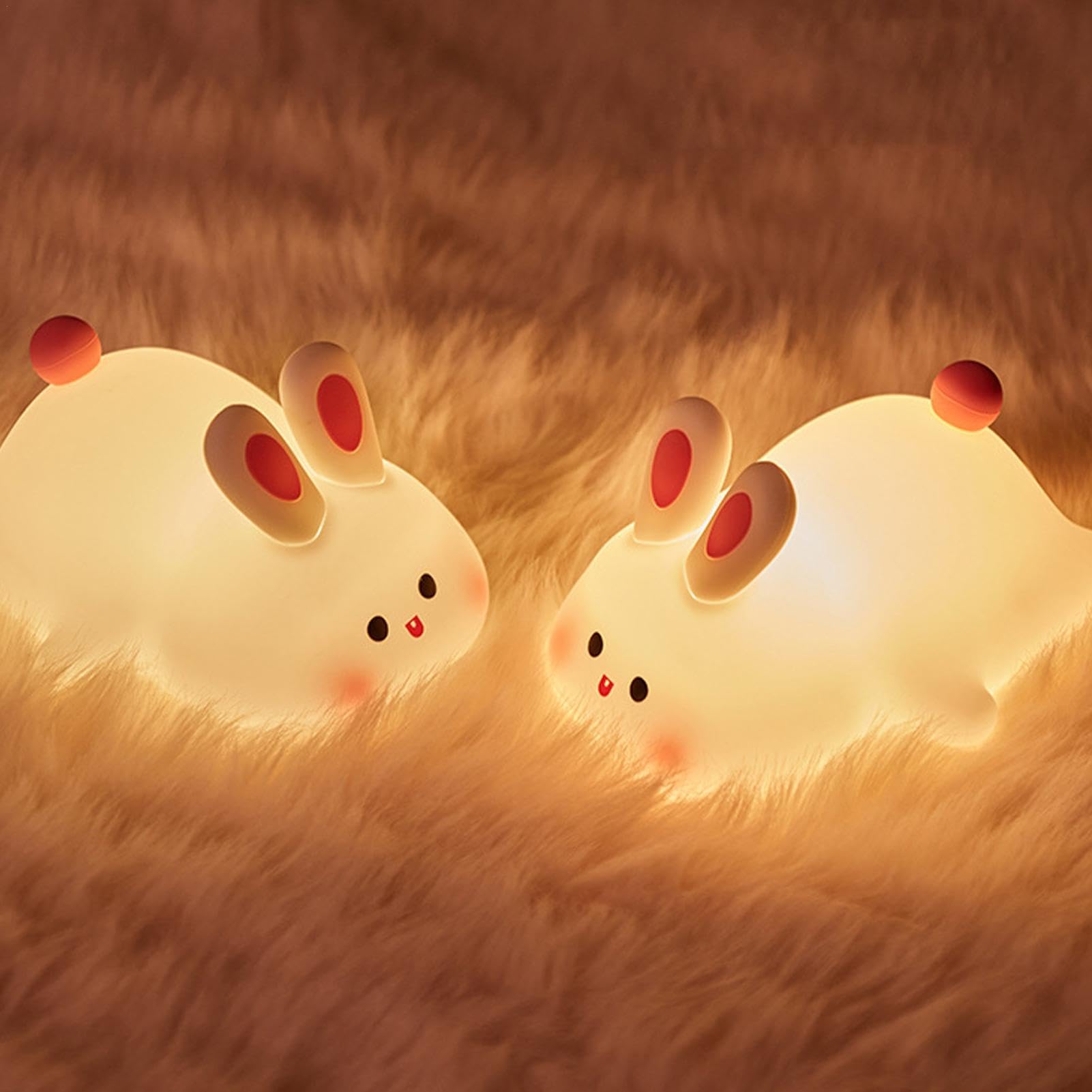 Lámpara Infantil Recargable Para Mesilla De Noche Con Forma De Conejo