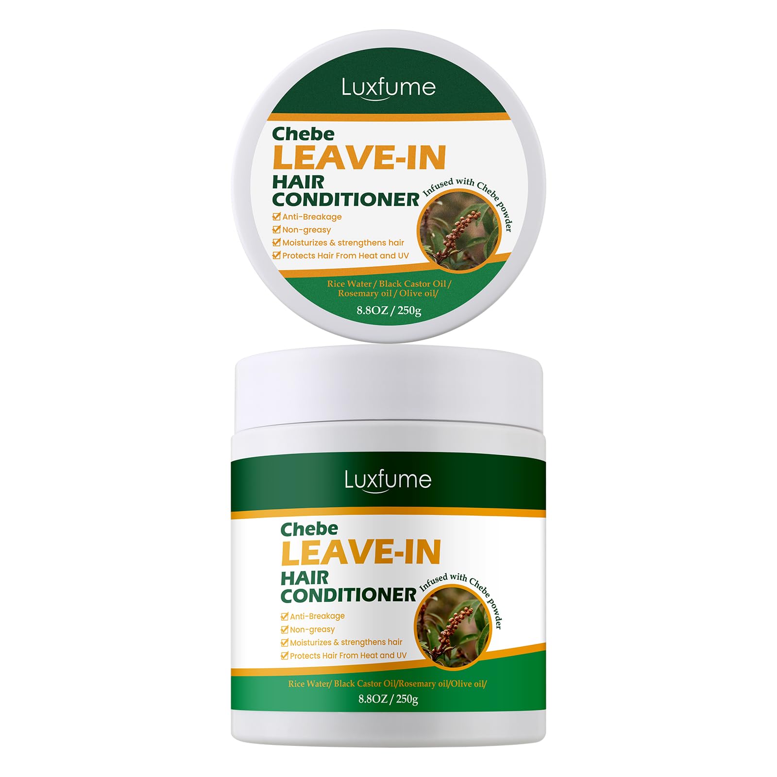 Chebe Leave-In Conditioner for Hair Growth and Shine - Rice Water Formula Moisturizes, Minimizes Breakage, and Adds Shine for Men and Women, 8.8 Oz