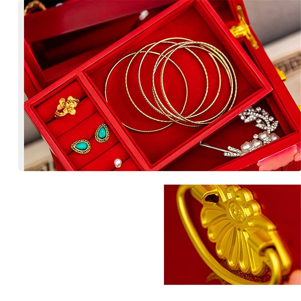 3-lagige Vintage-Schmuckschatulle für Ohrstecker, Ohrringe, Ornament, Aufbewahrungsbox, multifunktionale Schmuckschatulle Beauty Comes