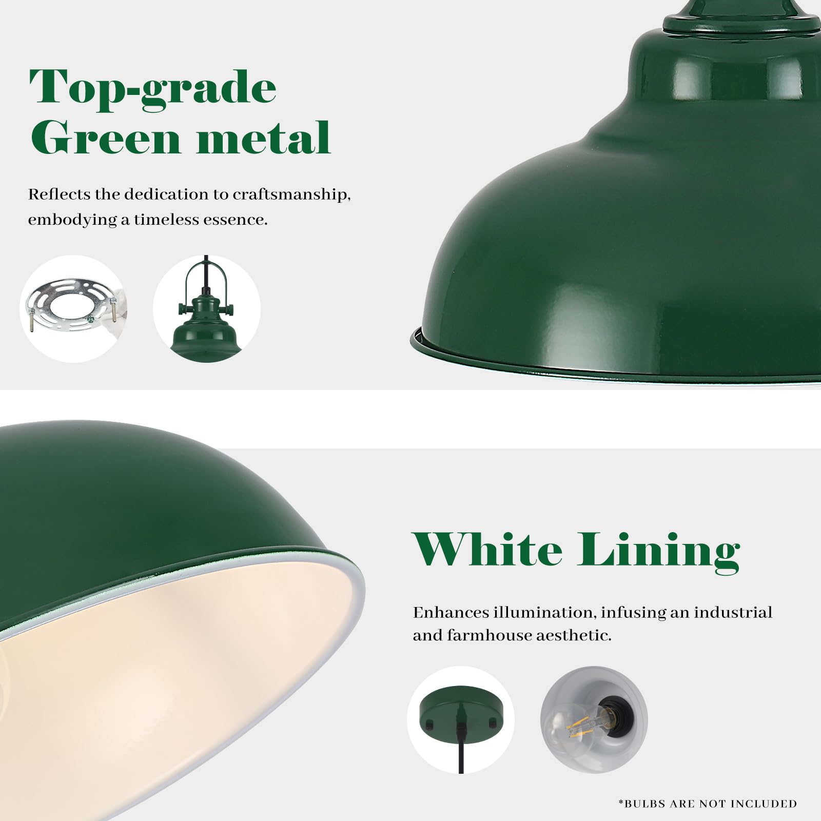 Zielone lampy wiszące na wyspę kuchenną, 2-pak lampa wisząca do domu wiejskiego (29 cm szerokości), wyspa wisząca lampa do kuchni, restauracji, kawiarni