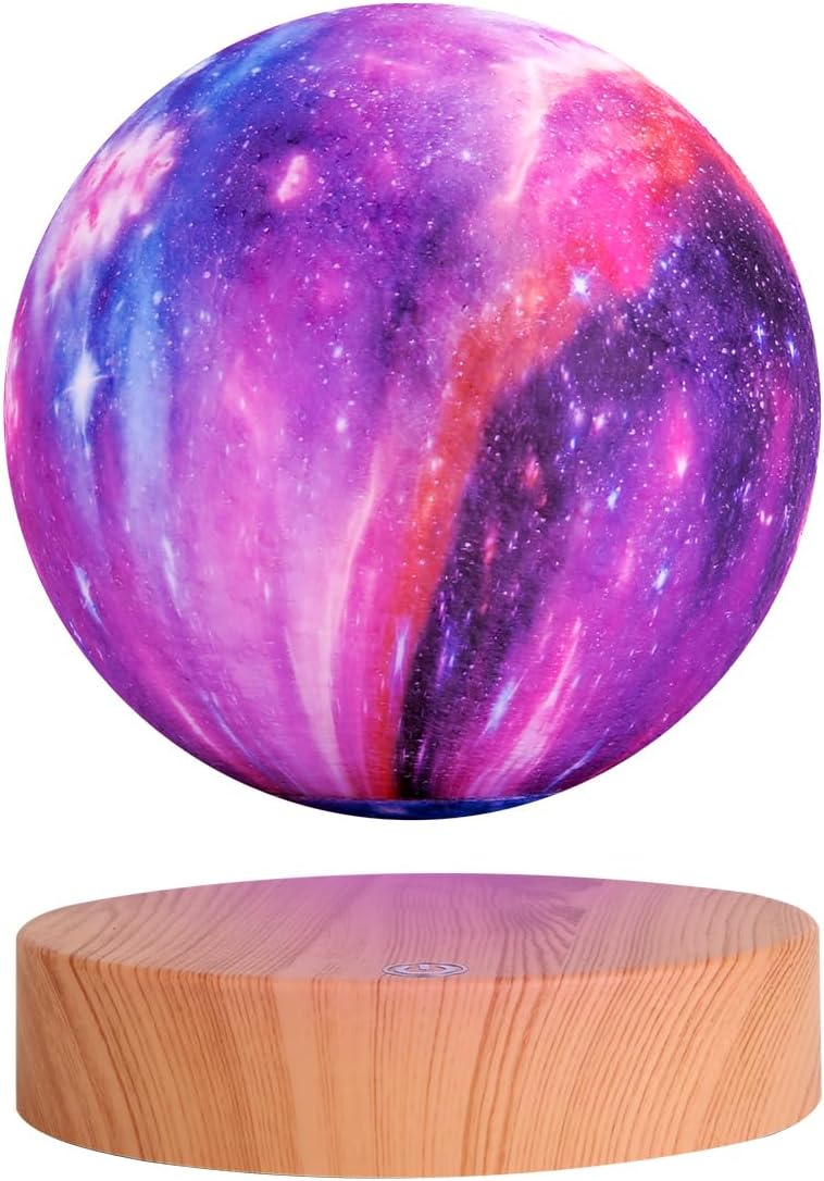 Magnetic Levitating Moon Lamp, Floating Moon Light with 16 Colors and Remote (Round Base)