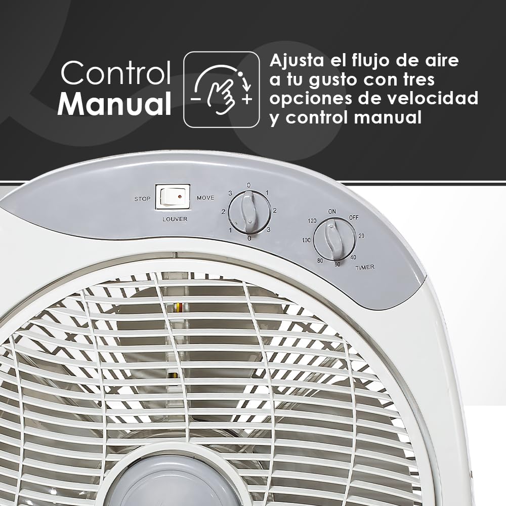 Aspes Ventilador de Suelo Gris AVS351200. 3 Velocidades, Temporizador de 60 min, 5 Aspas,