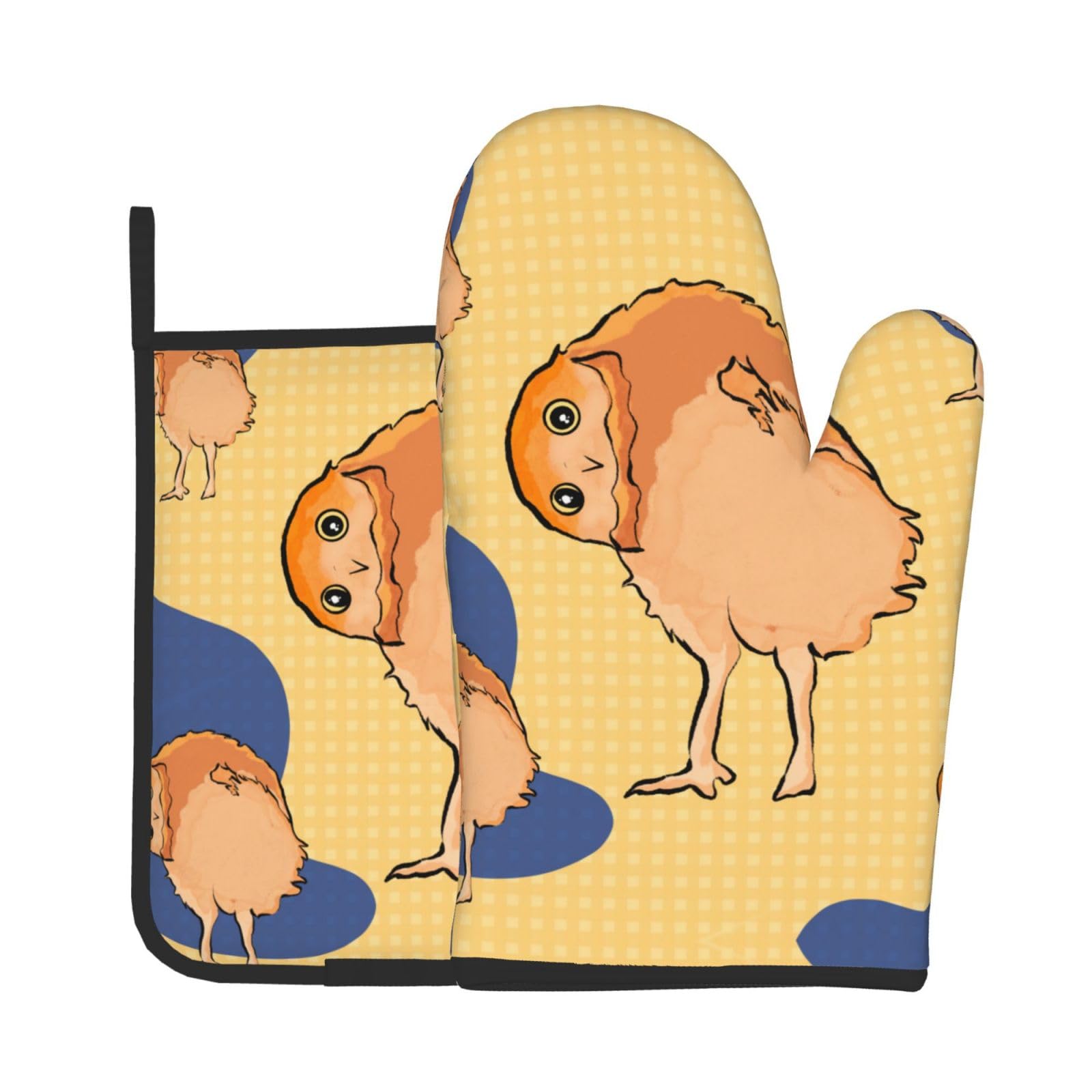 Oven Mitts and Potholders Set of 2 for Kitchen Baking Cooking GrayCrooked Owl Thick and Durable