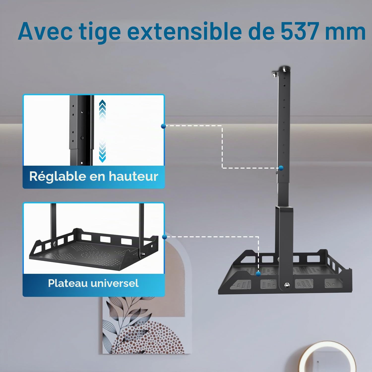 Salange Support Mural Universel pour Vidéoprojecteur, Réglable en Hauteur, Charge Lourde, pour Home Cinéma et Bureau