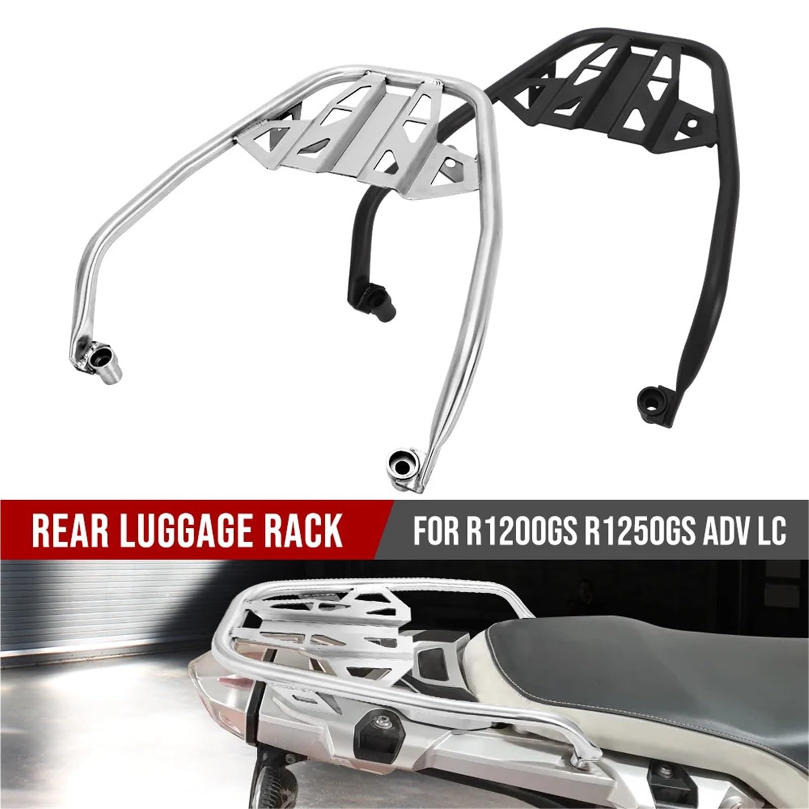 Uchwyt Topcase Pasuje do BMW R1250GS R1200GS Adventure R1250 GS R1200 LC ADV 2013-2023 Tylny kufer górny wspornik kufra motocyklowy Wspornik(Silver)