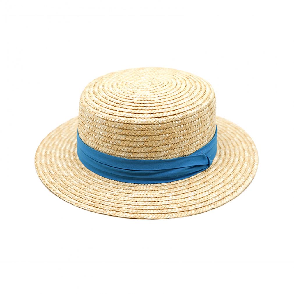 Cappello di Paglia a Tesa Larga da Donna Estiva Cappelli da Sole da Donna Cappello da Spiaggia di Grano da barcaiolo Cappello da Festa